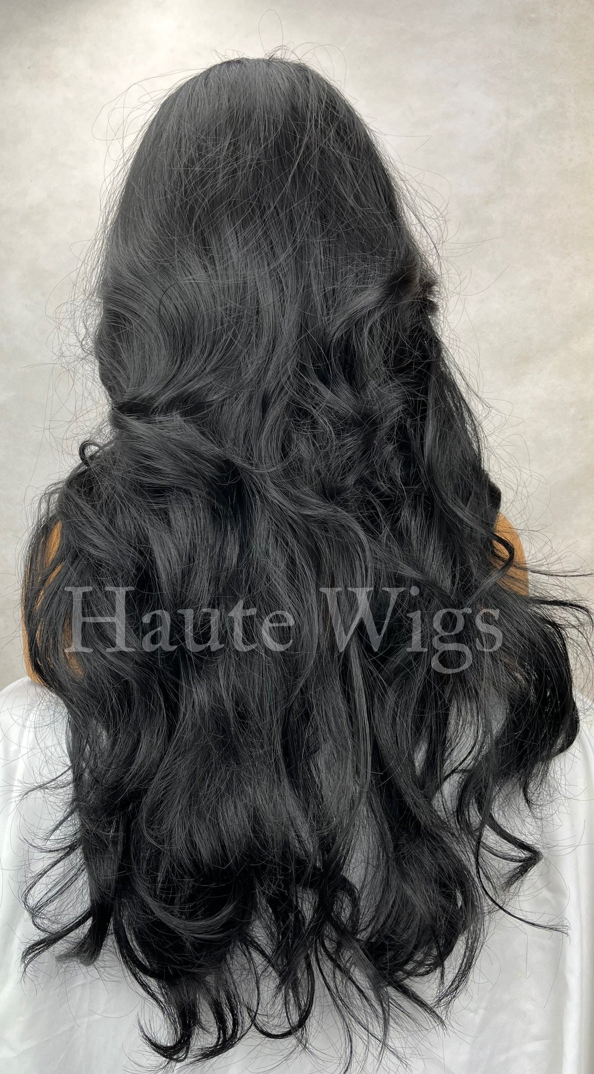 Long Wavy Jet Black Wig: 24 Inch Synthetic Hair