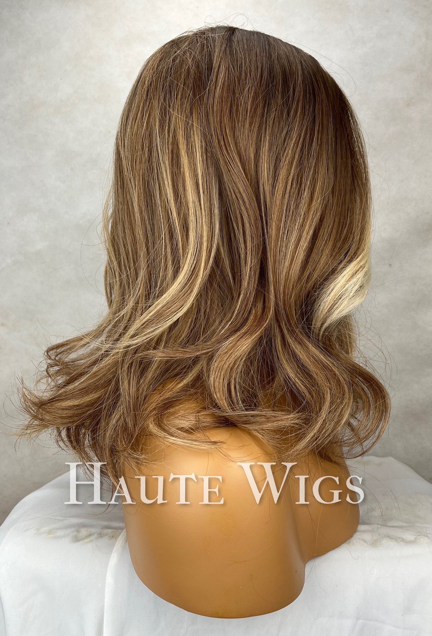 16" Brown Wig: Medium Length, No Lace Front