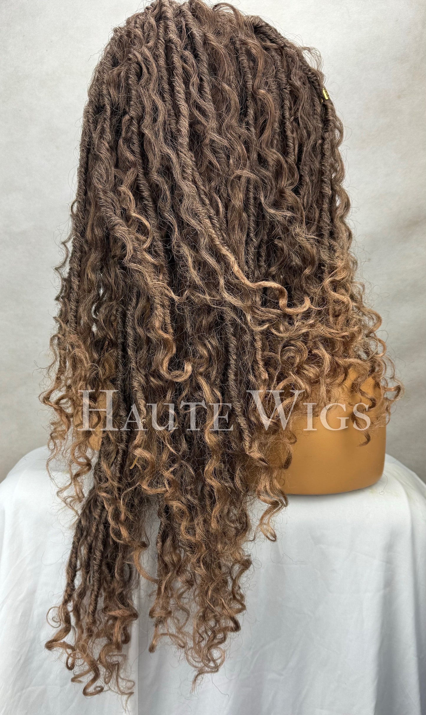 Redemption Wig - Dark Brown Locs 26 Inch Dreadlock Dreads Wig lace Front Baby Hair Human Hair Blends HD Lace Womens Mens Wig Eye Catching