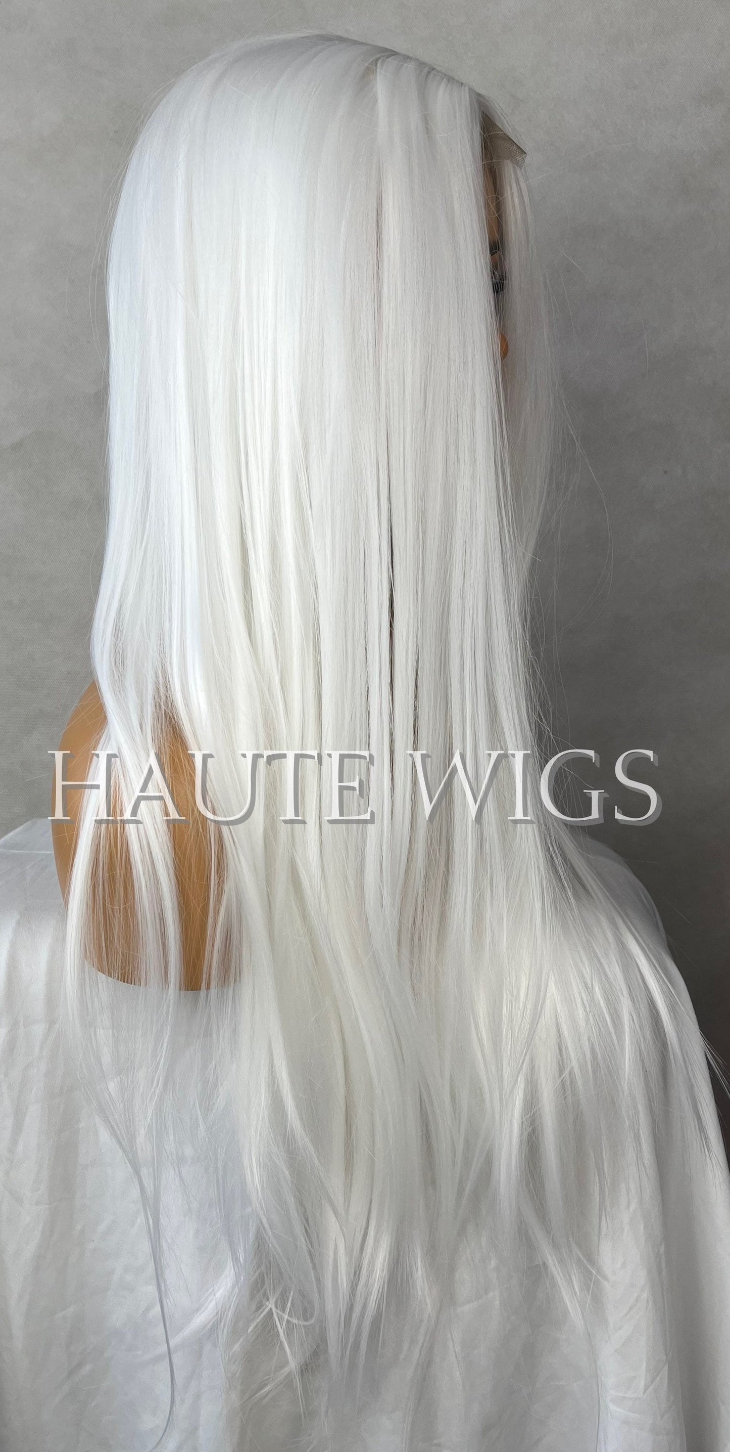 SNOW WHITE Light Platinum White Hair Blonde Womens Long Wig Lace Front Realistic Synthetic Wig Vegan Straight Ladies Wig Gift