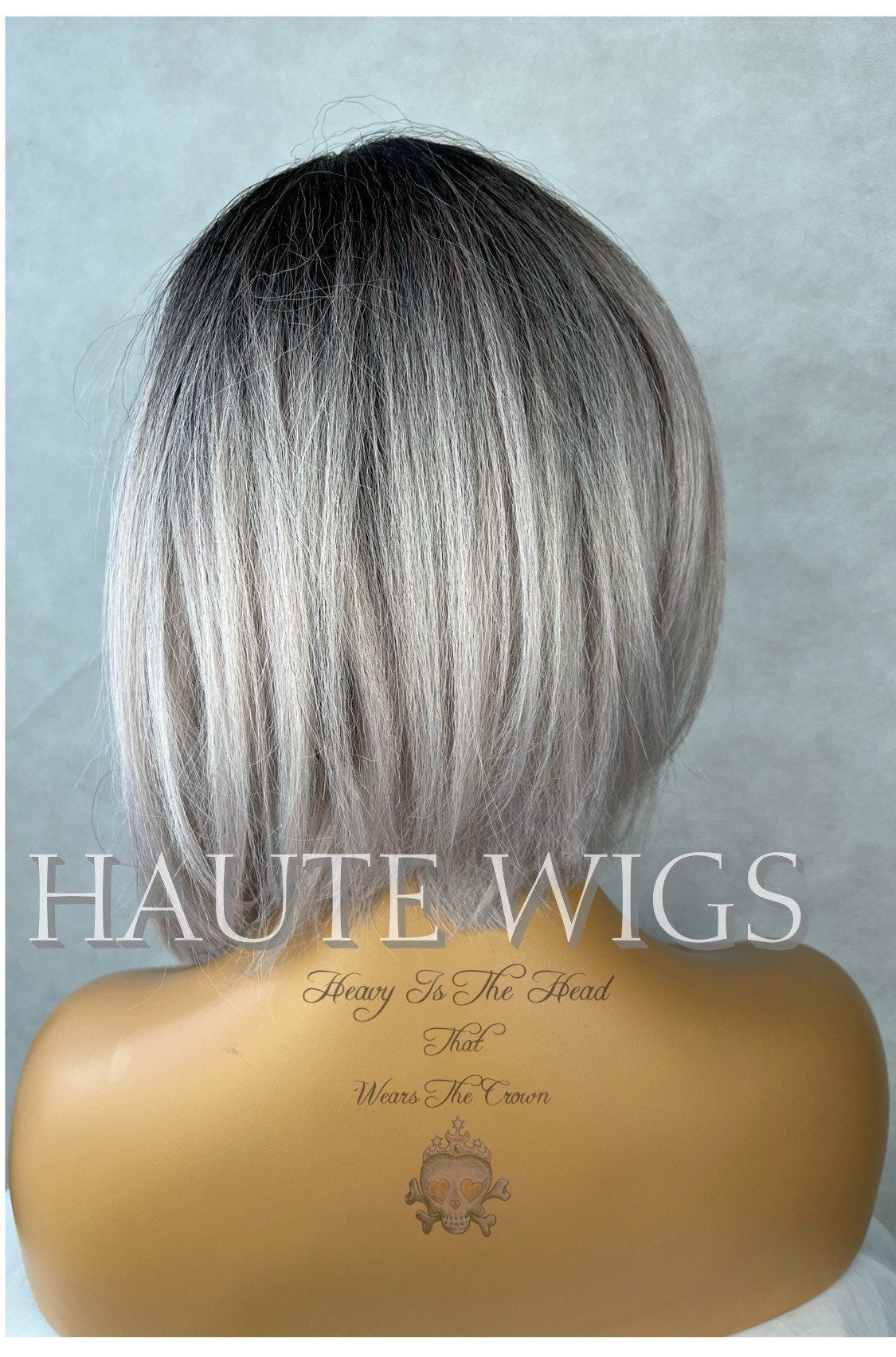 Pink Metal White Silver Ombre Short Bob XXX 12 Inches Lace Front Human Hair Womens Wig Ladies Sexy Luxury Baby Hairs Center Parting Straight