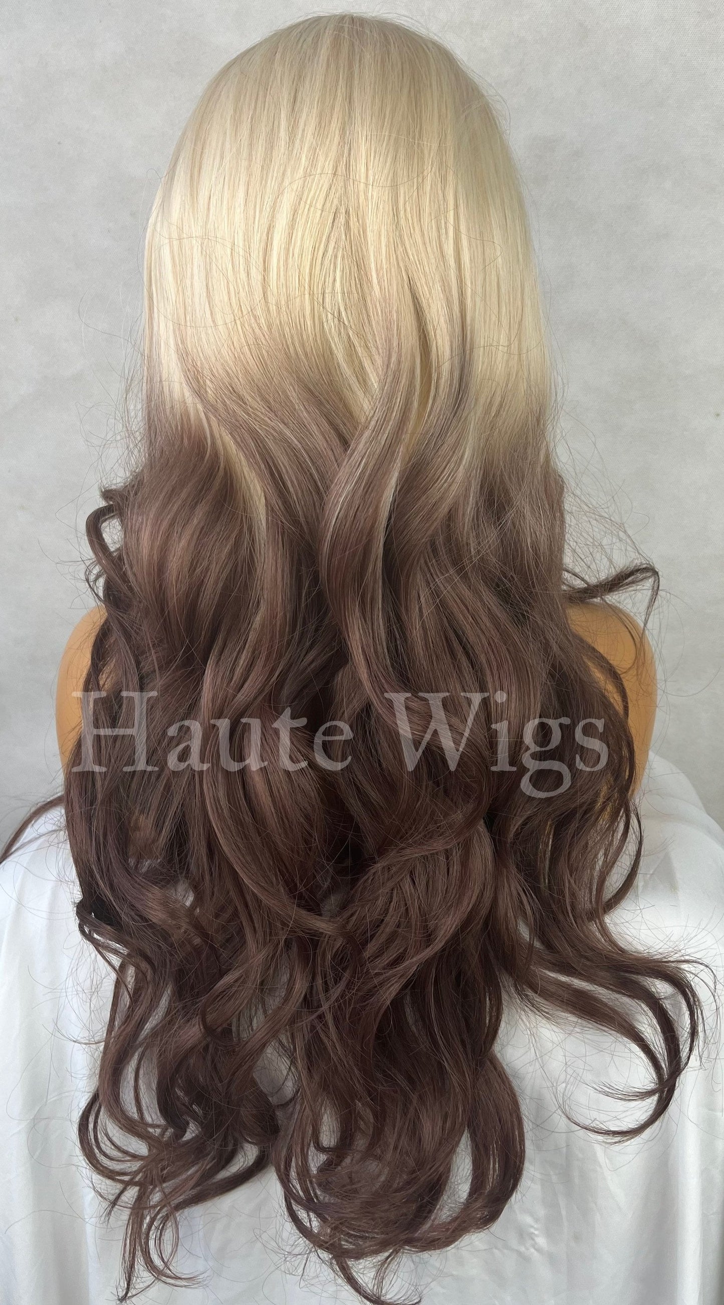 PeepShow- Ombré 613 Light Creamy Blonde To Cola Brown Brunette Womens Wavy Wig Lace Front Layered Thick Ladies Wig RARE Bleached Peroxide