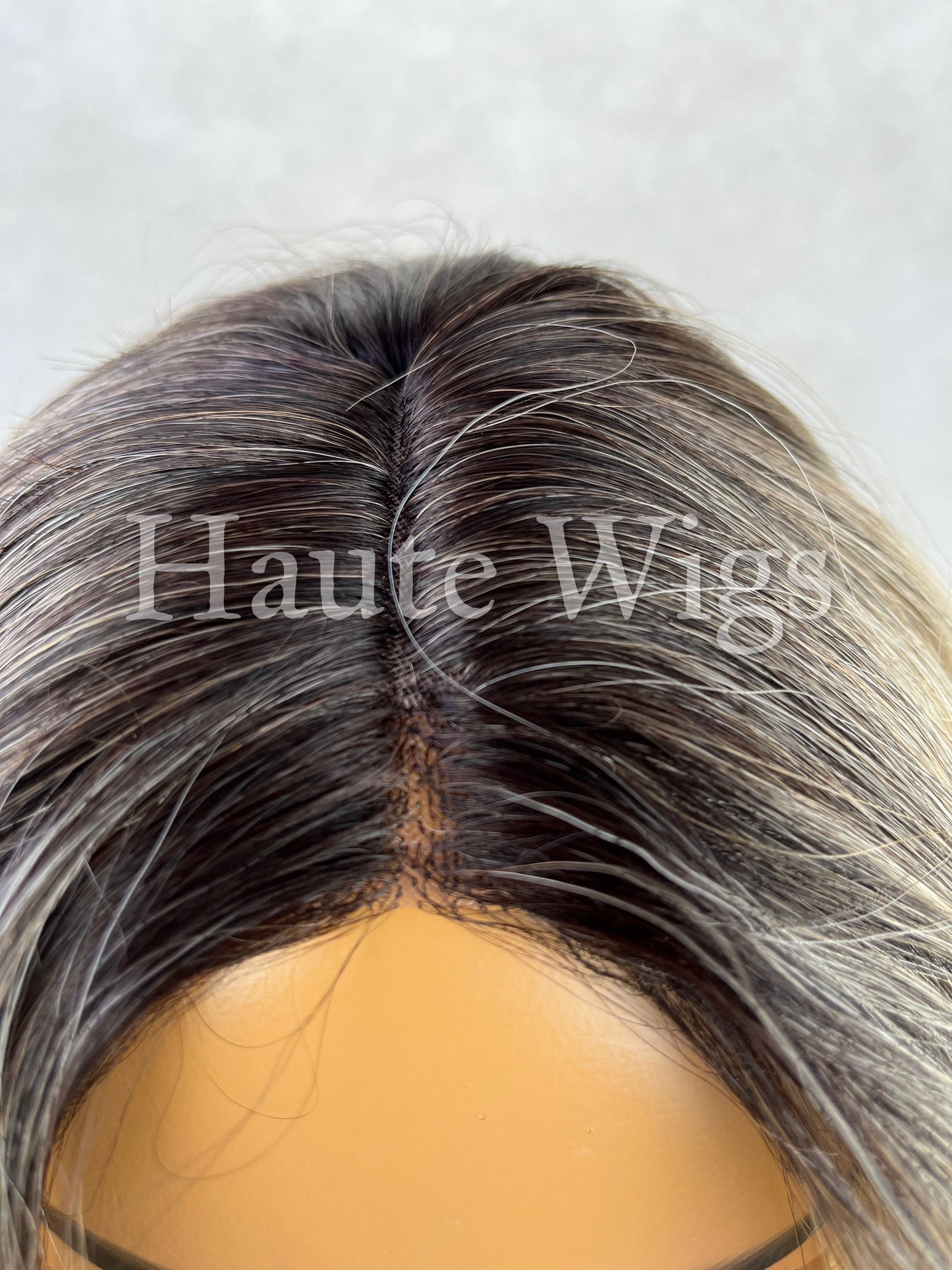 The 3 tone Ombré Black Brown Blonde Brunette Womens Wavy Wig NO Lace Front Layered Thick Ladies Wig RARE Bleached Peroxide