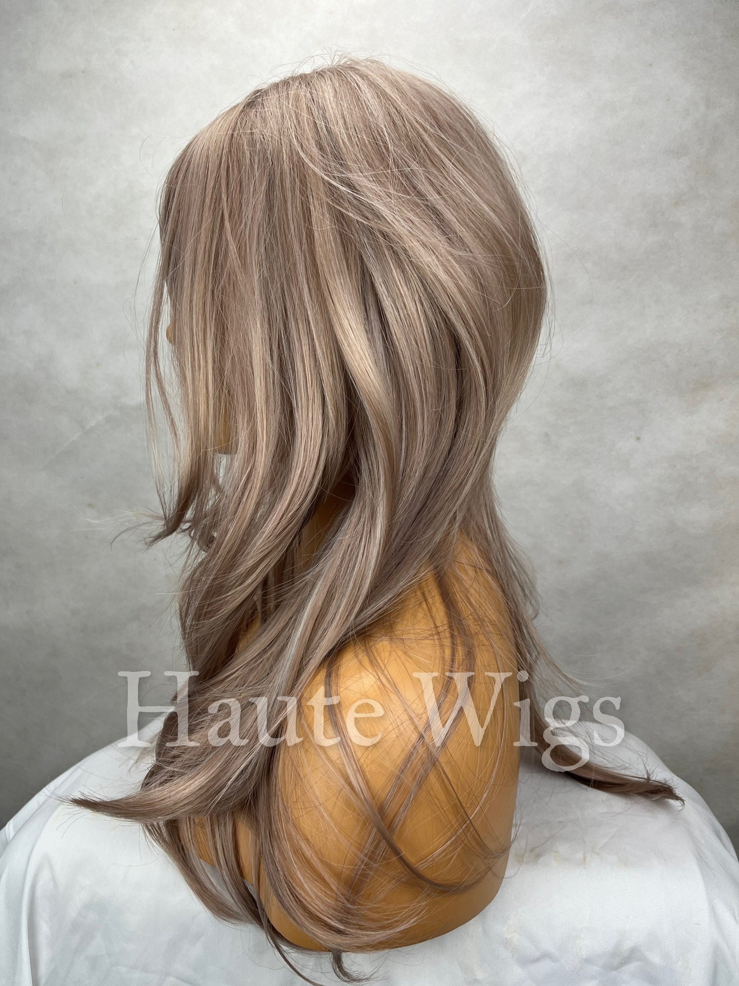 Beau- Platinum Ash Blonde 14" Bob Wig White Silver Tones layered Classy No Lace Front with bangs fringe Womens gift for her Short haute wigs