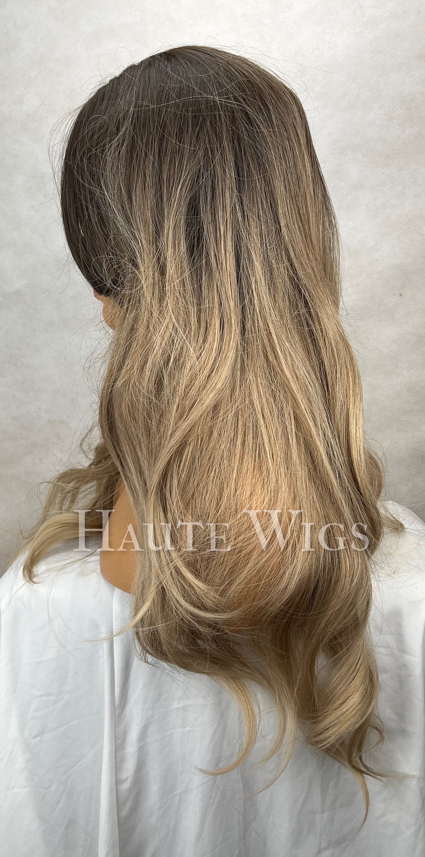 Shake it 102 - Blonde Brown Ombré Balayage 26 Inch Wig NO Lace Front Fringe Bangs Womens Wig gift for her everyday wear Haute wigs