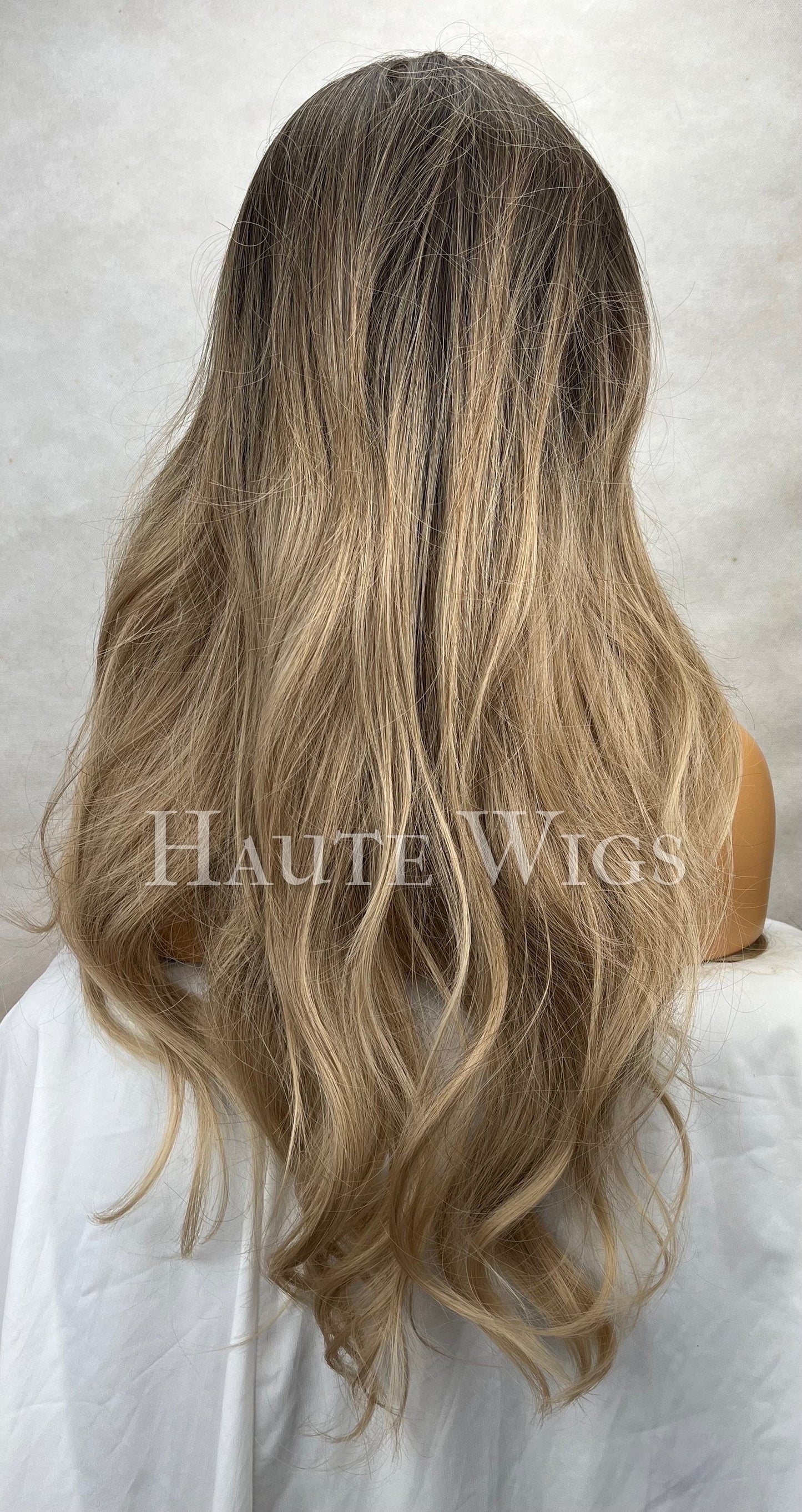 Shake it 102 - Blonde Brown Ombré Balayage 26 Inch Wig NO Lace Front Fringe Bangs Womens Wig gift for her everyday wear Haute wigs