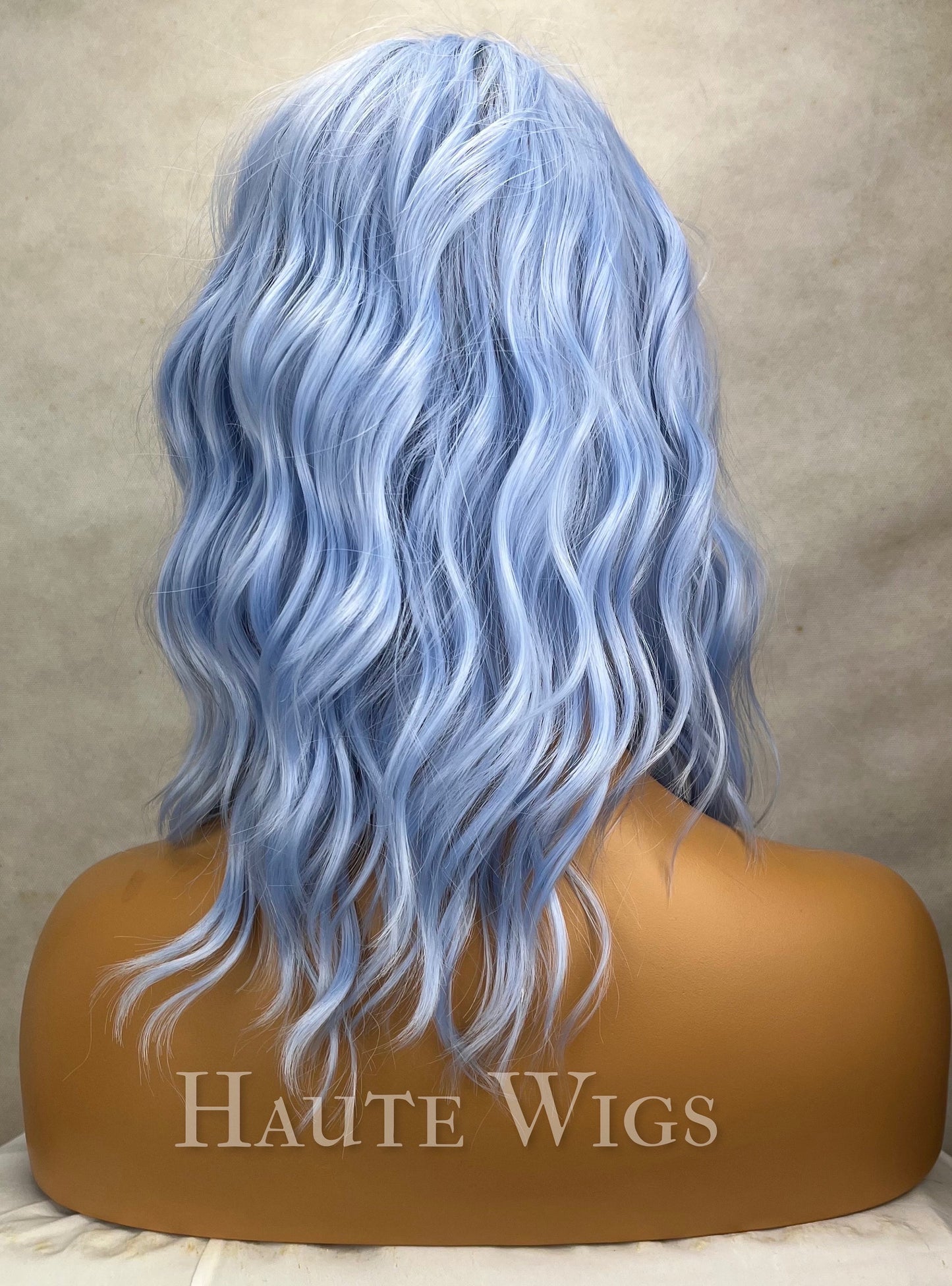 Icy Baby Sky Blue 107 - 12 inch Curly Wavy Light Blue Wig no lace front Synthetic Wig Ladies Womens vegan friendly cute costume haute Wigs