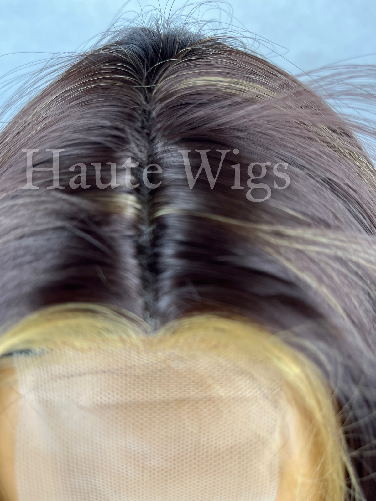 26 Inch Brown Ombre Wig: Blonde Highlights, Small Lace Front