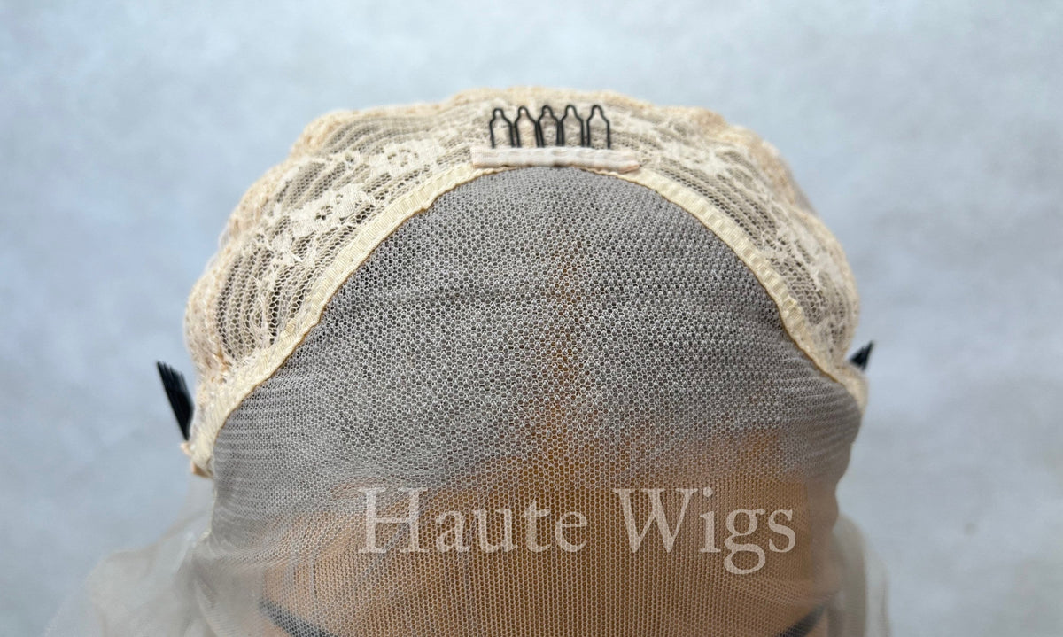 Platinum Ash Blonde Wavy Wig: 24 Inch Lace Front Wig