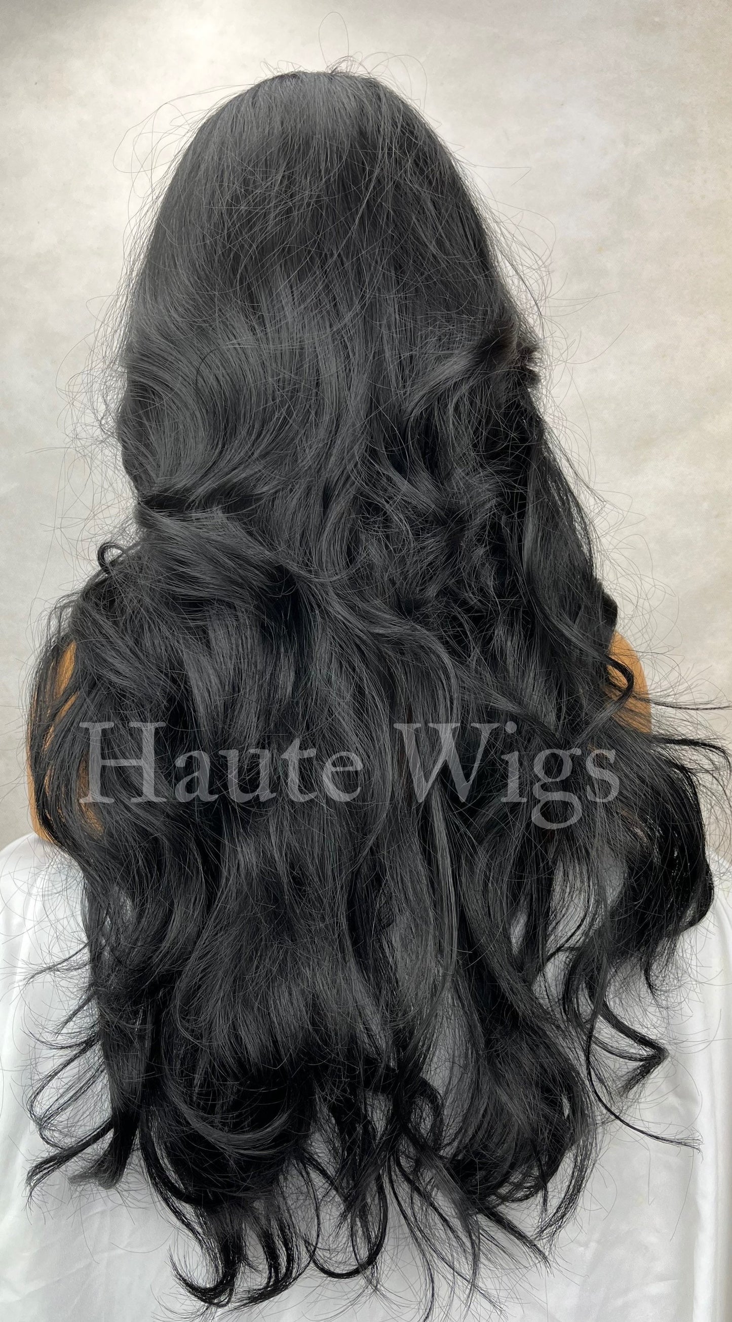 Long Wavy Jet Black Wig: 24 Inch Synthetic Hair