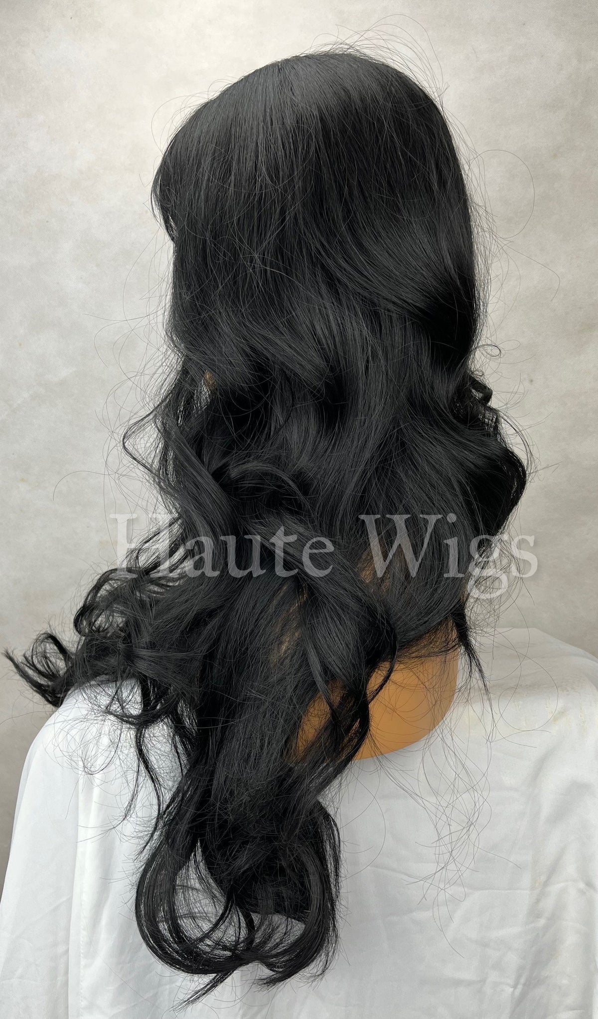 Long Wavy Jet Black Wig: 24 Inch Synthetic Hair