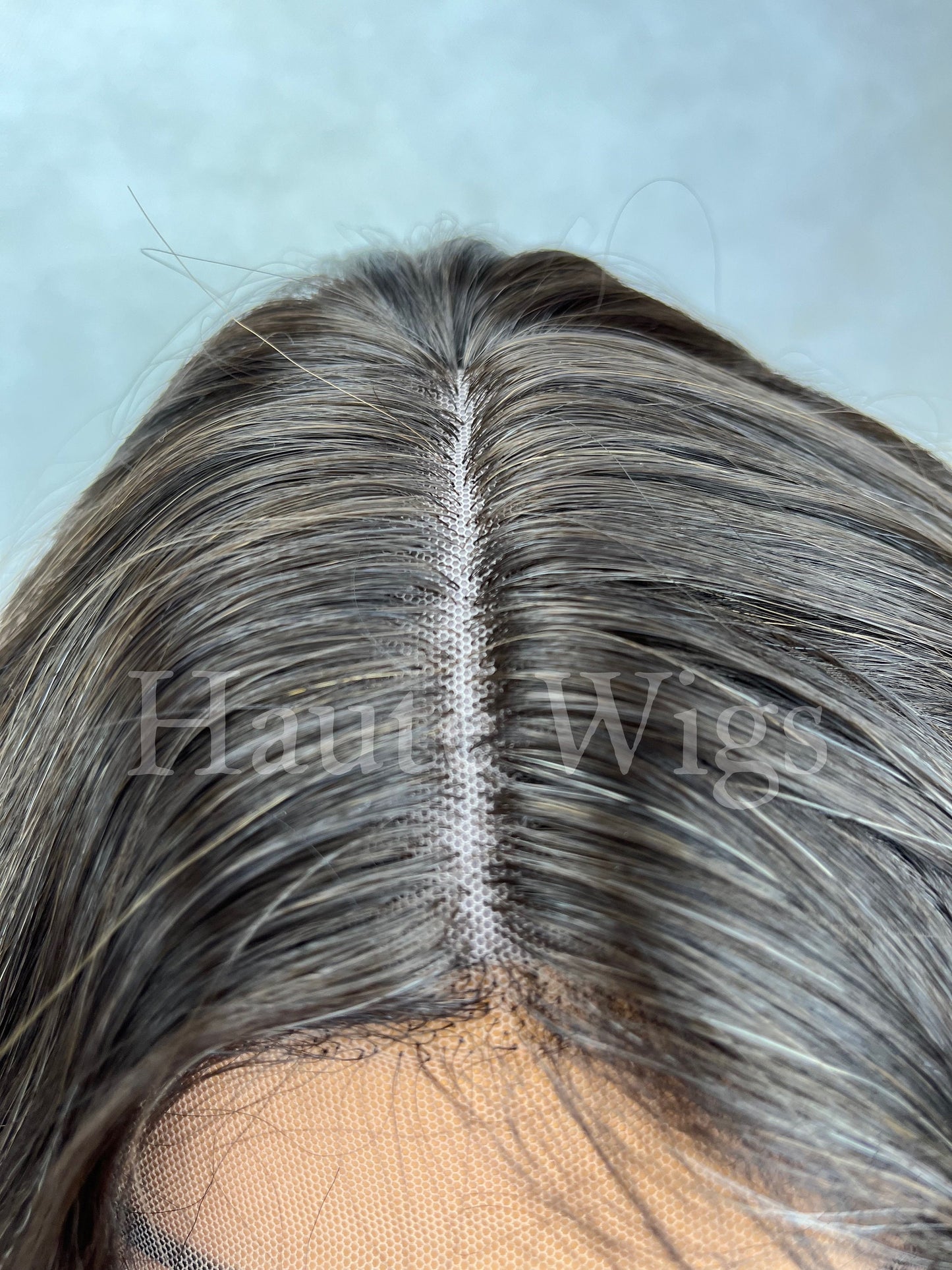 Ash Blonde Ombre Curly Wig: Dark Roots Lace Front Human Hair Blend