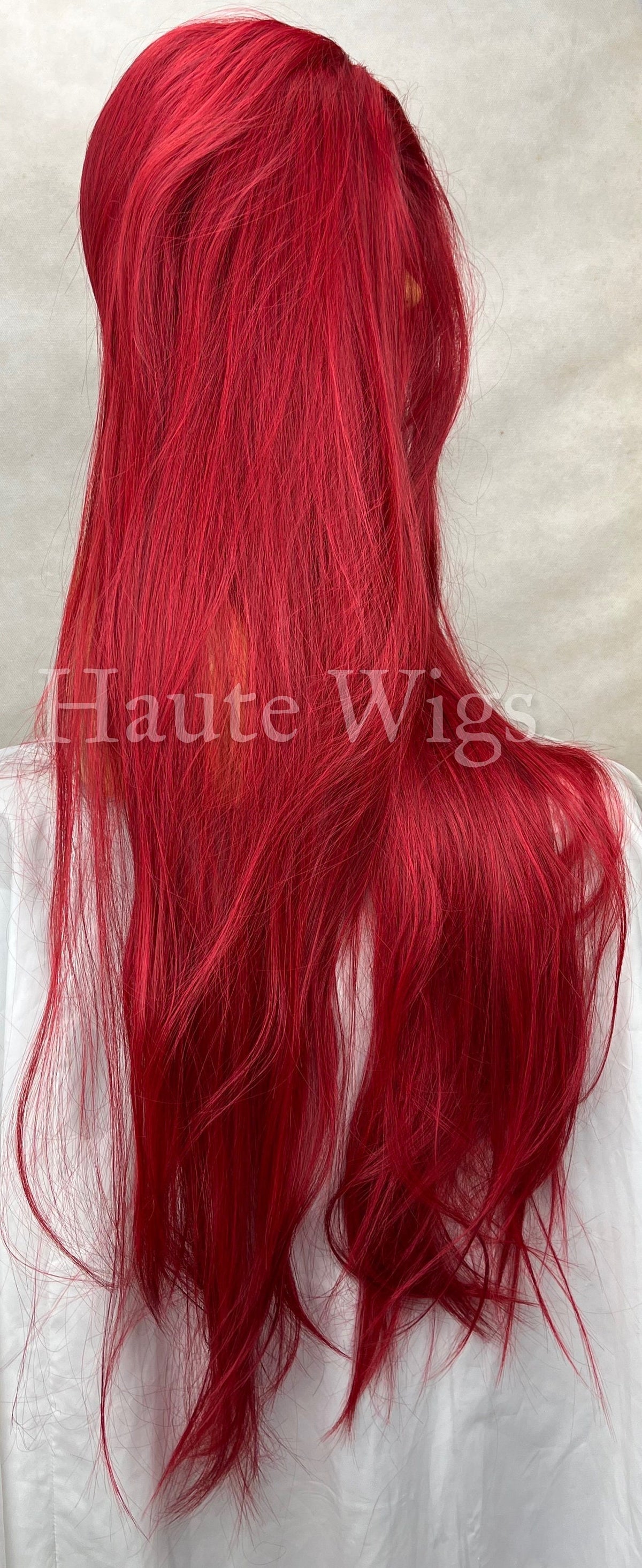 Erotic - Very Red Extra Long Wig 40 Inches Lace Front Womens Gift For Her Haute Wigs