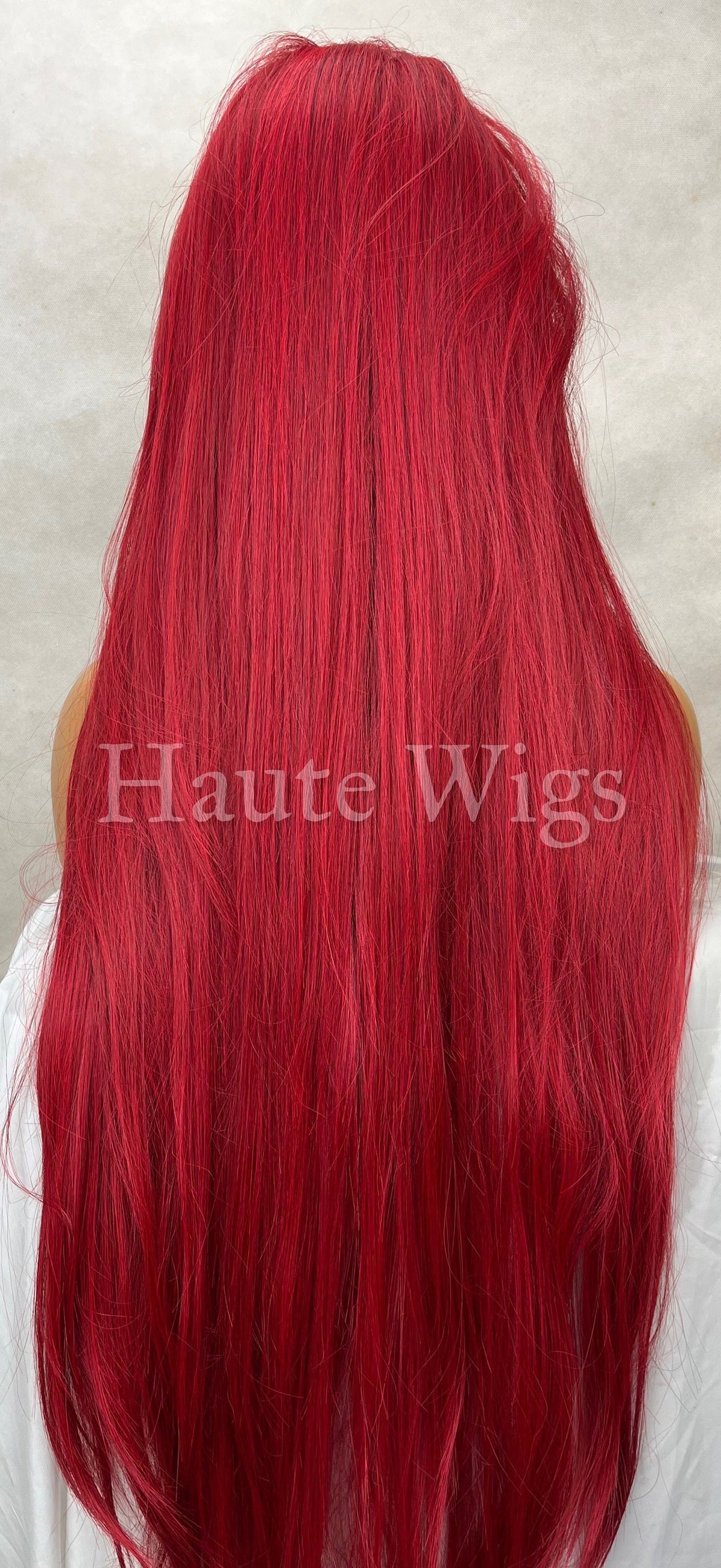 Erotic - Very Red Extra Long Wig 40 Inches Lace Front Womens Gift For Her Haute Wigs