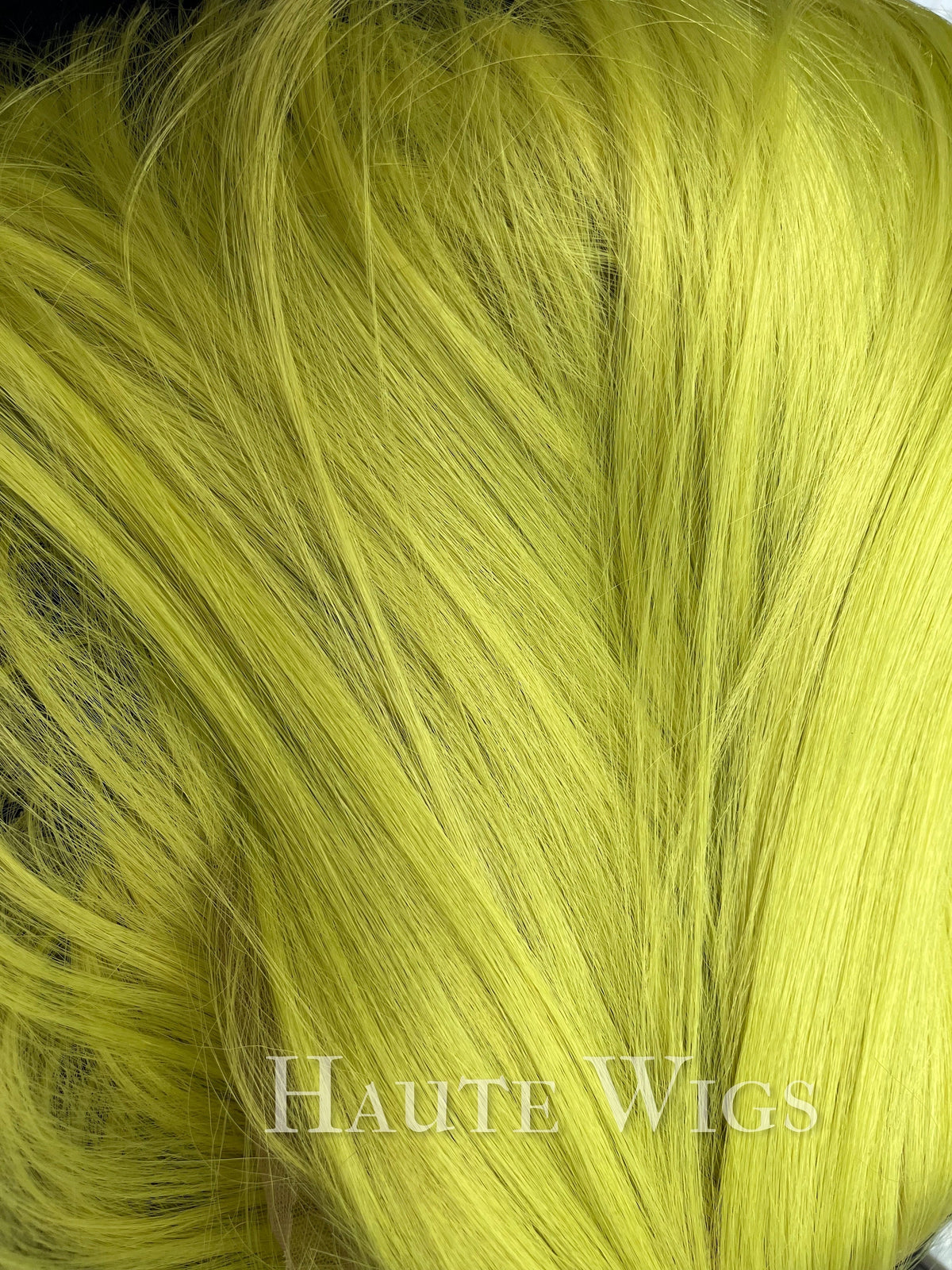 Bright Green Bob Wig: 10 Inch Straight Synthetic Wig