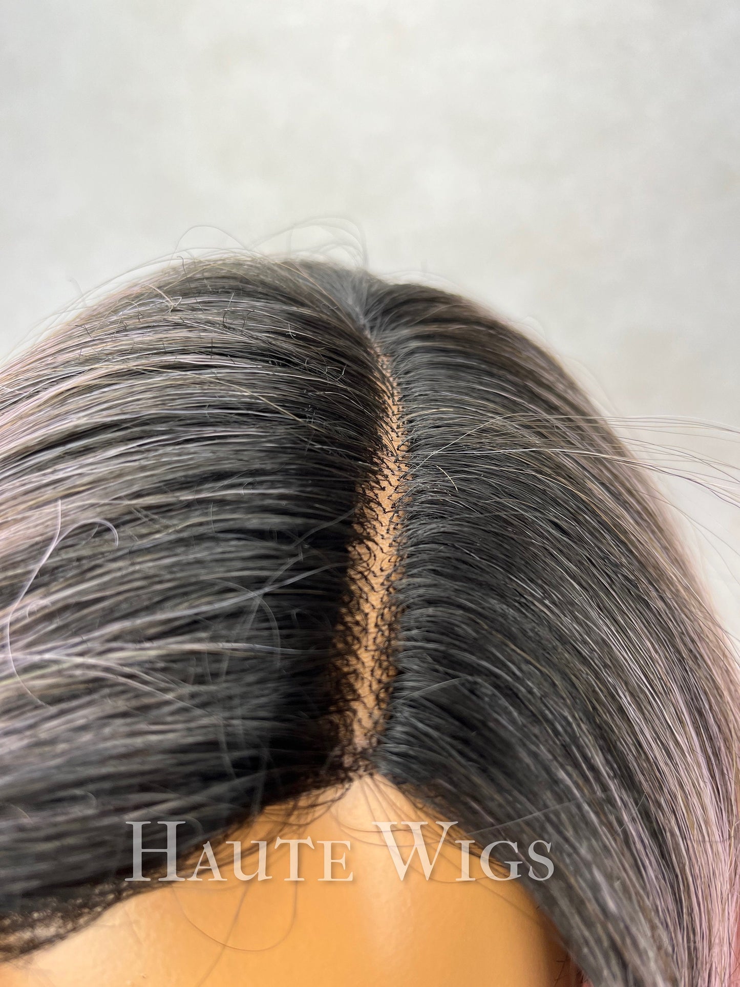 Ombre Rose Gold Wig: Layered Fringe, Pre-Cut Lace Front