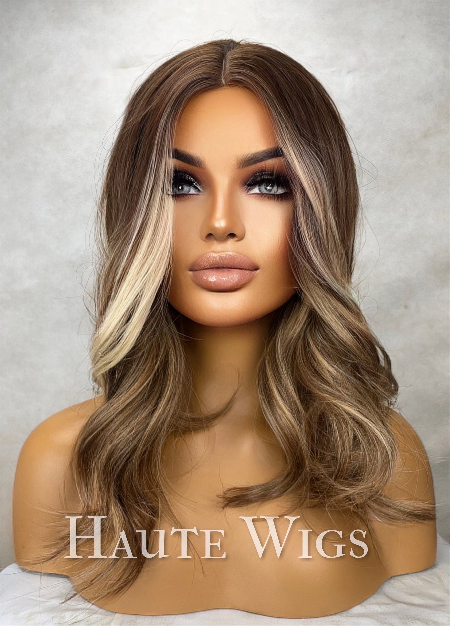 16" Brown Wig: Medium Length, No Lace Front