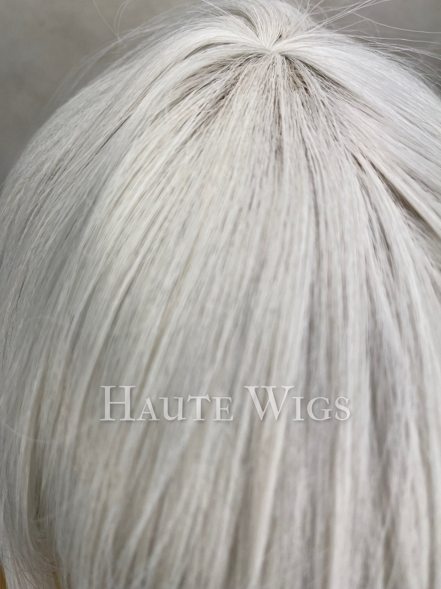 Ash White to Lemon Yellow Gradient Wig with Bangs