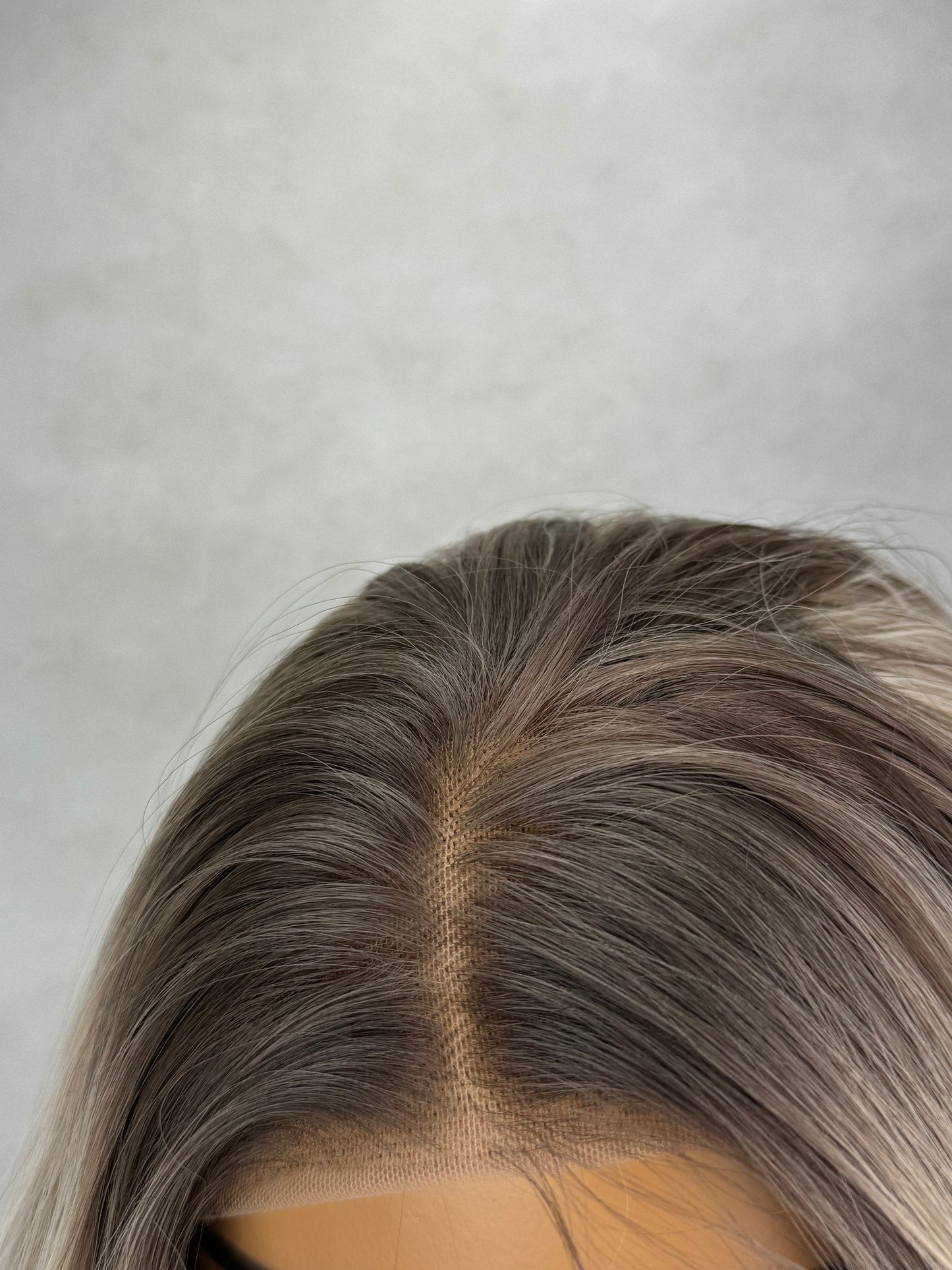 Ash Blonde Ombré Wig: 22" Long Wavy Lace Front Wig