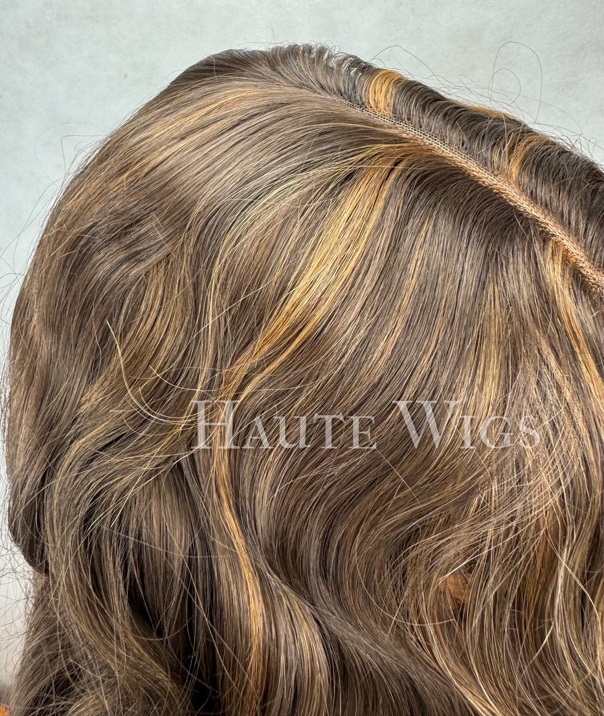 24 Inch Dark Brown Balayage Wig: Golden Blonde Highlights, Curly Wavy Lace Front