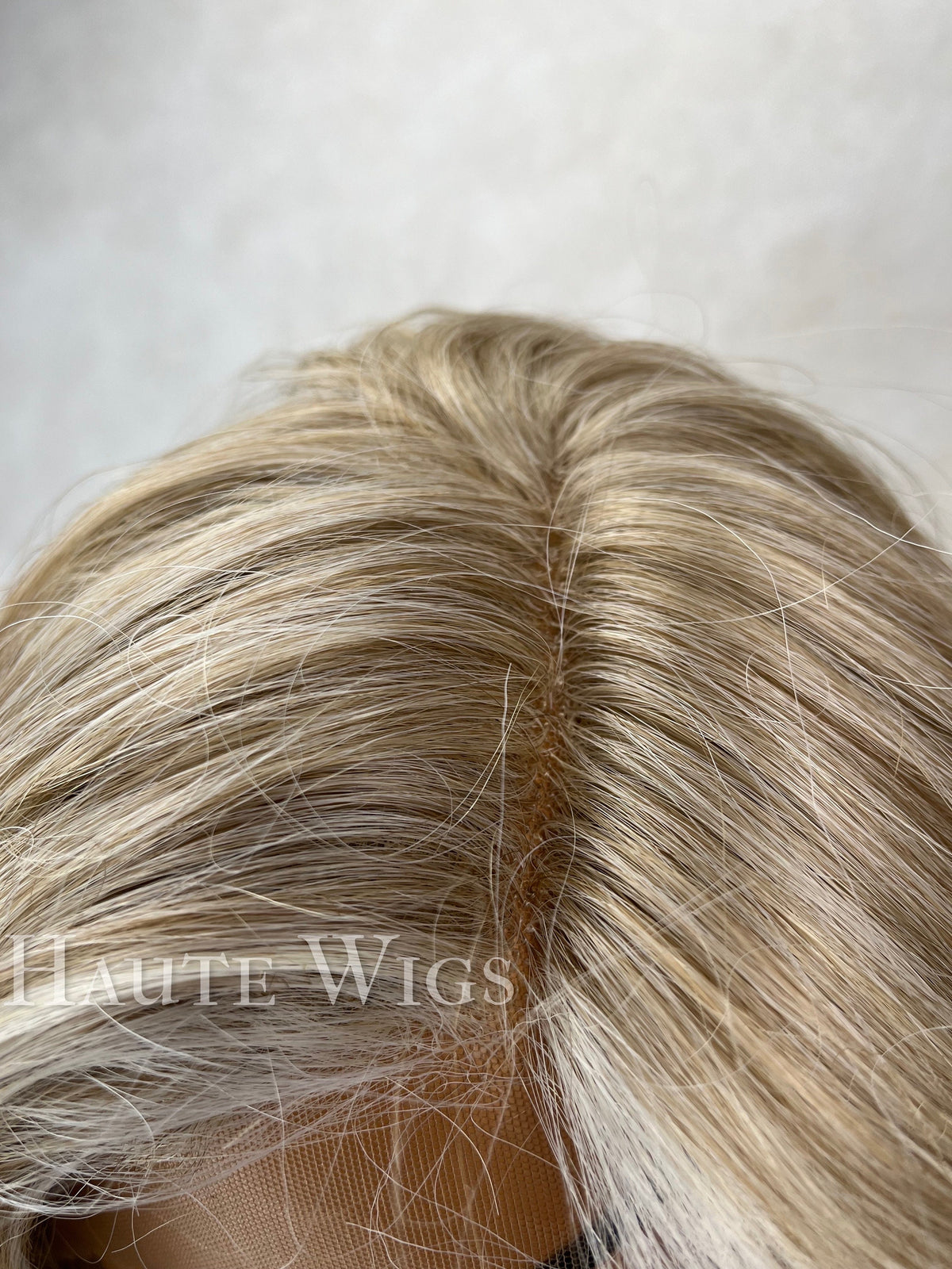Ash Blonde Balayage Wig: 28 Inch Wavy Lace Front Wig