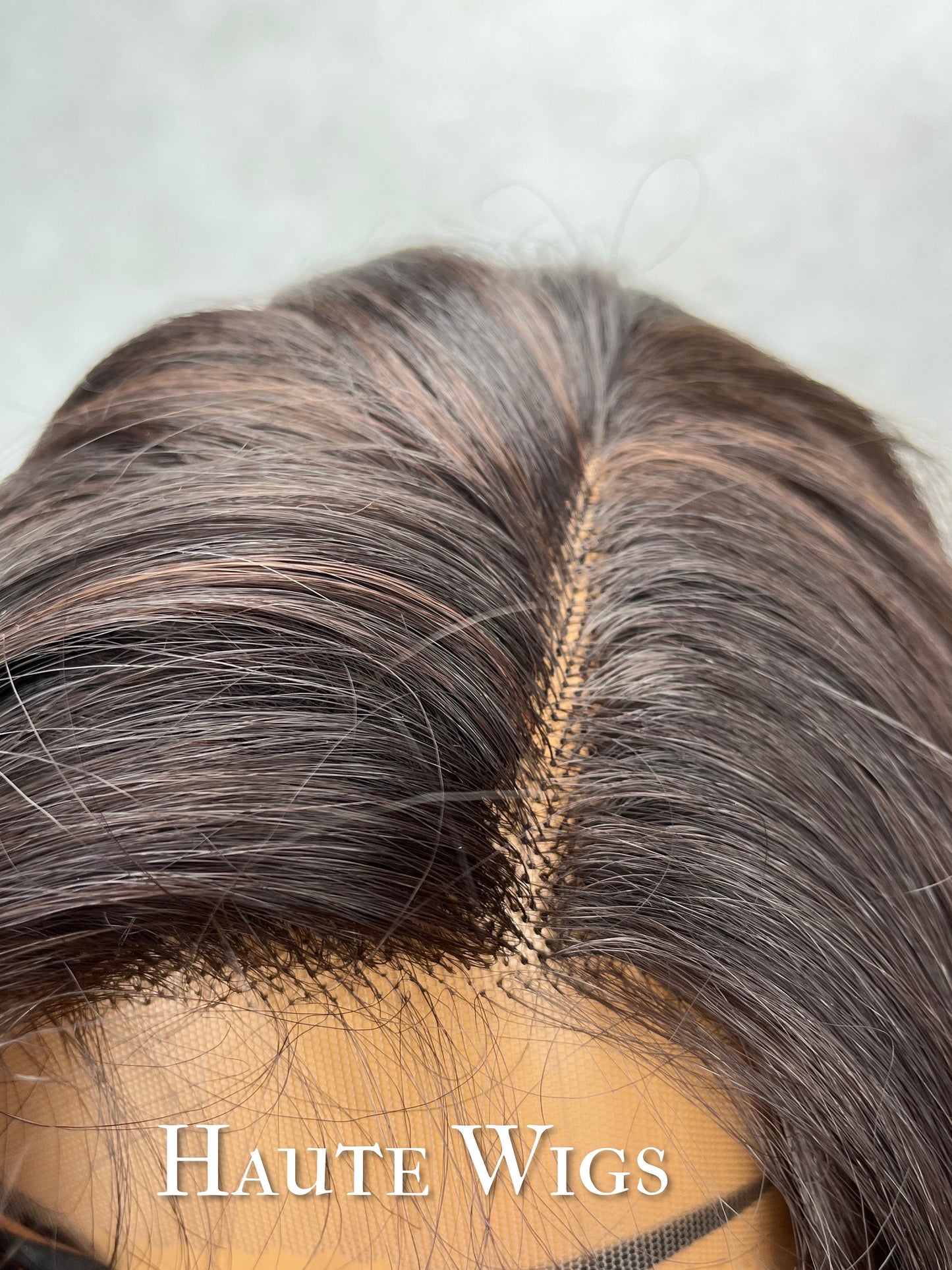 Long Wavy Dark Brown Wig: Lace Front, Side Part
