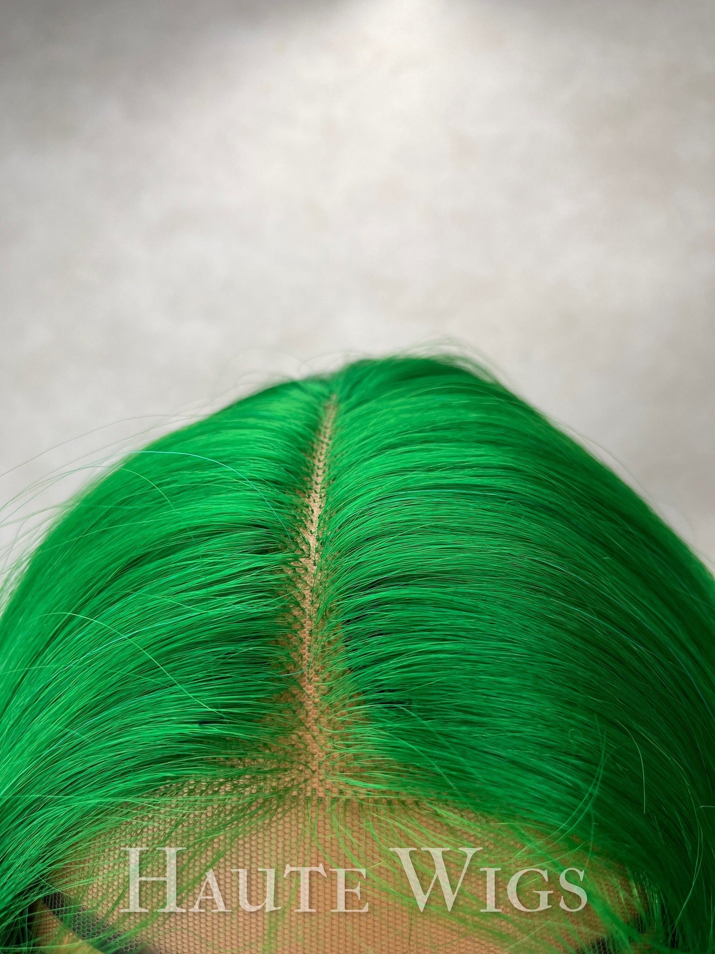 28" Ombre Wig: Neon Green, Teal & Turquoise Human Hair Blend Lace Front