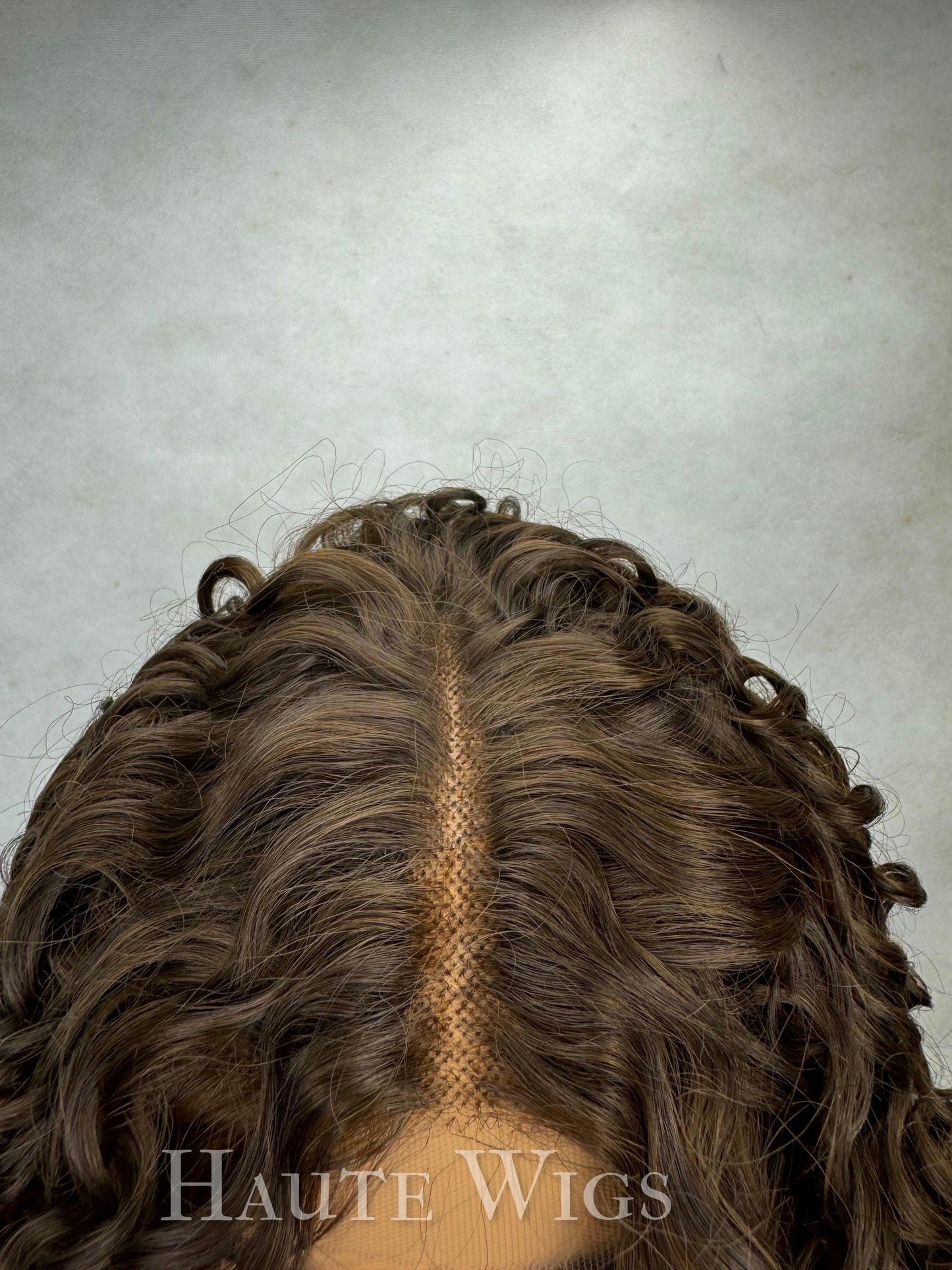 Brunette Curly Lace Front Wig: Brown Human Hair Blend
