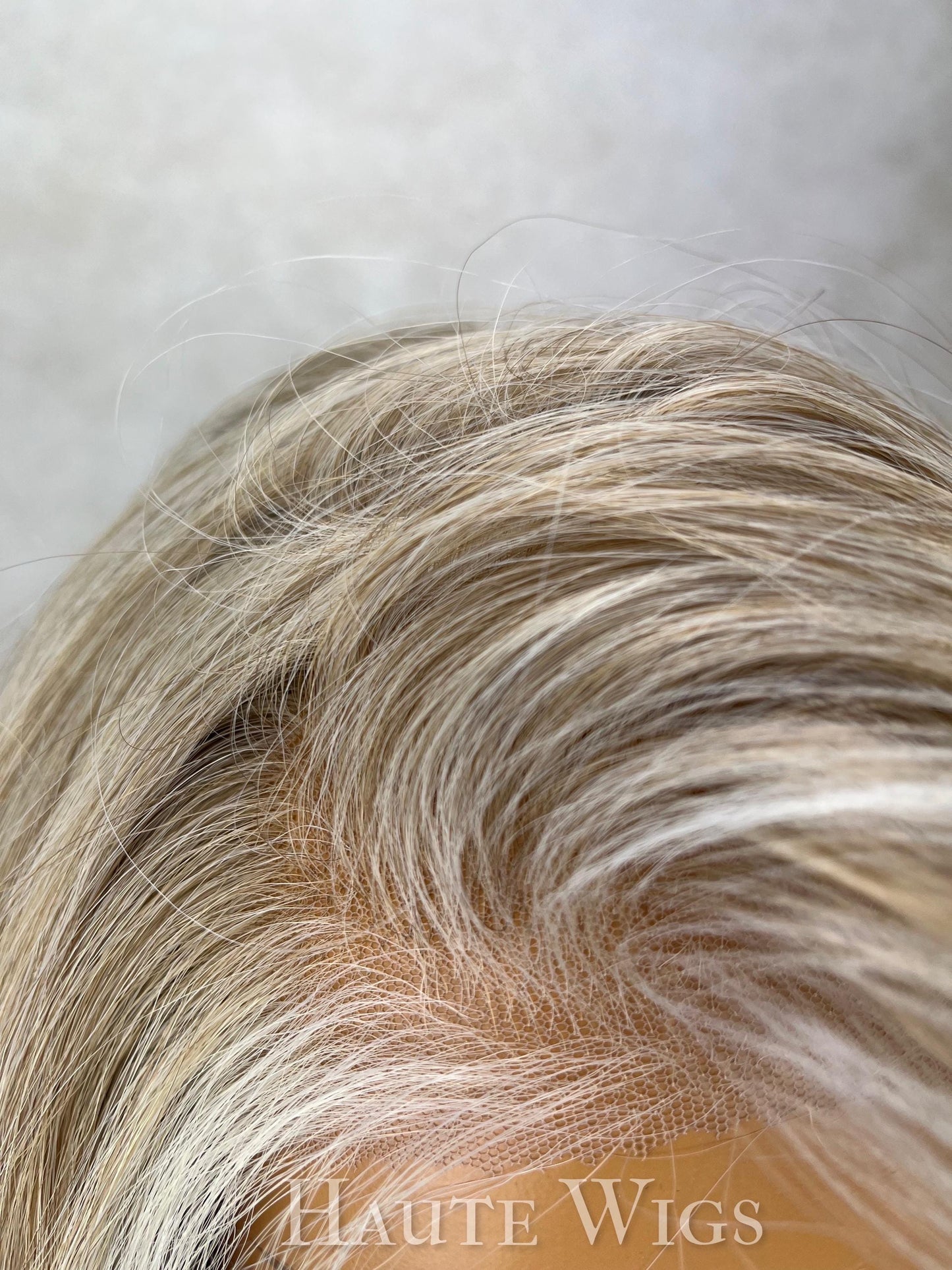 Iced Ash Blonde Wig: Wavy Lace Front Wig with Money Piece Highlights