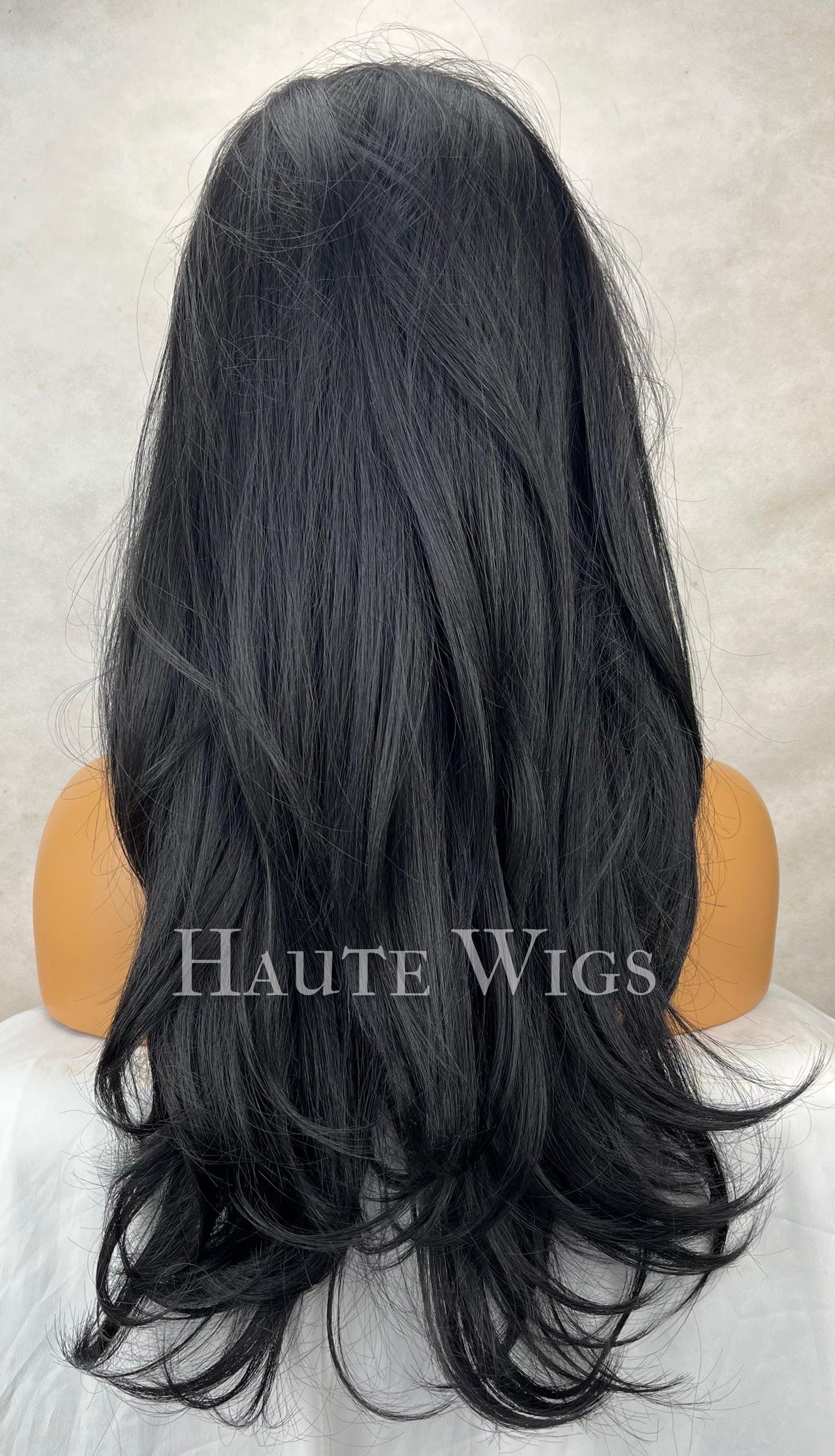 20 Inch Jet Black Straight Wig: Pre Plucked Swiss Lace Front