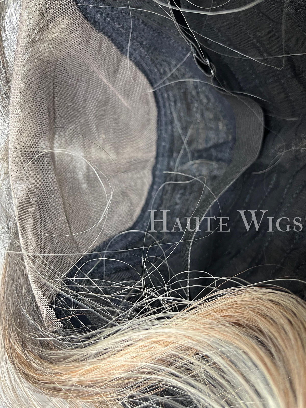 26" Brunette Wig: Blonde Highlights, Lace Front, Human Hair Blend