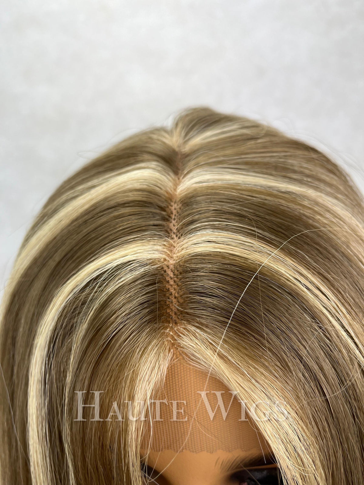26 Inch Blonde Ombré Black Wig: Human Hair Blend, Lace Front