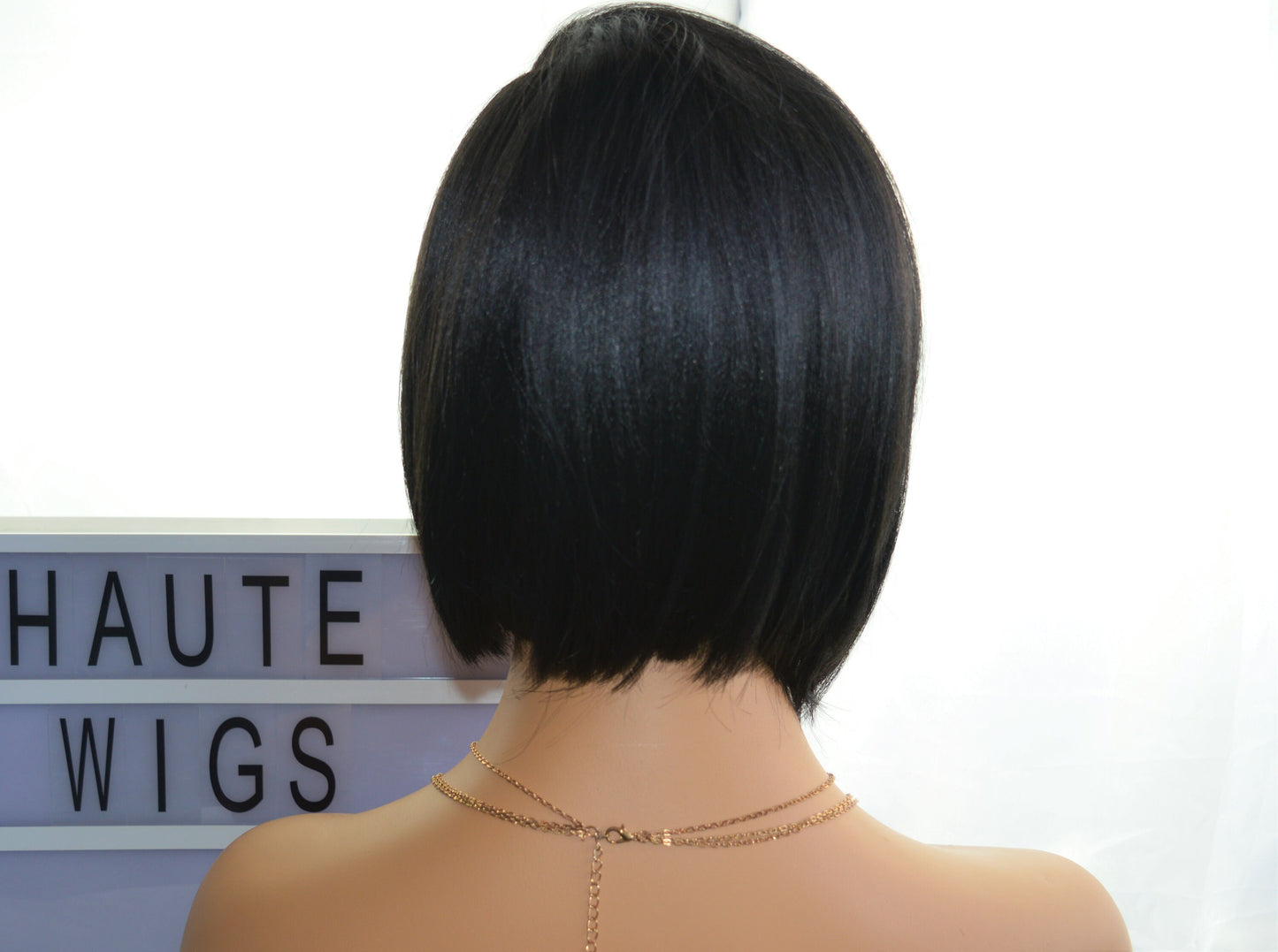 Black Lace Front 14 Inch Short Side Parting BOB Human Hair Wig Slanted Layered Womens Pixie Hair Cut With Fringe / Bangs Ladies Wigs