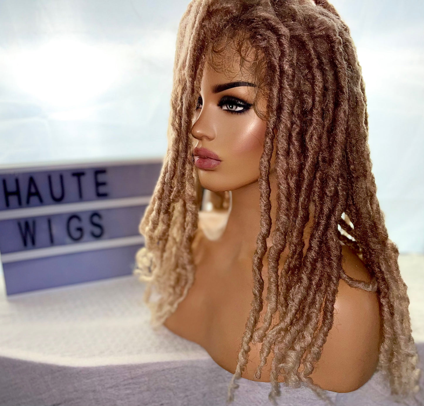 Is This Love - 613 Ash Blonde 19 Inch Dreadlock Dreads Wig lace Front Baby Hair Human Hair Blends HD Lace Womens Mens Wig Eye Catching