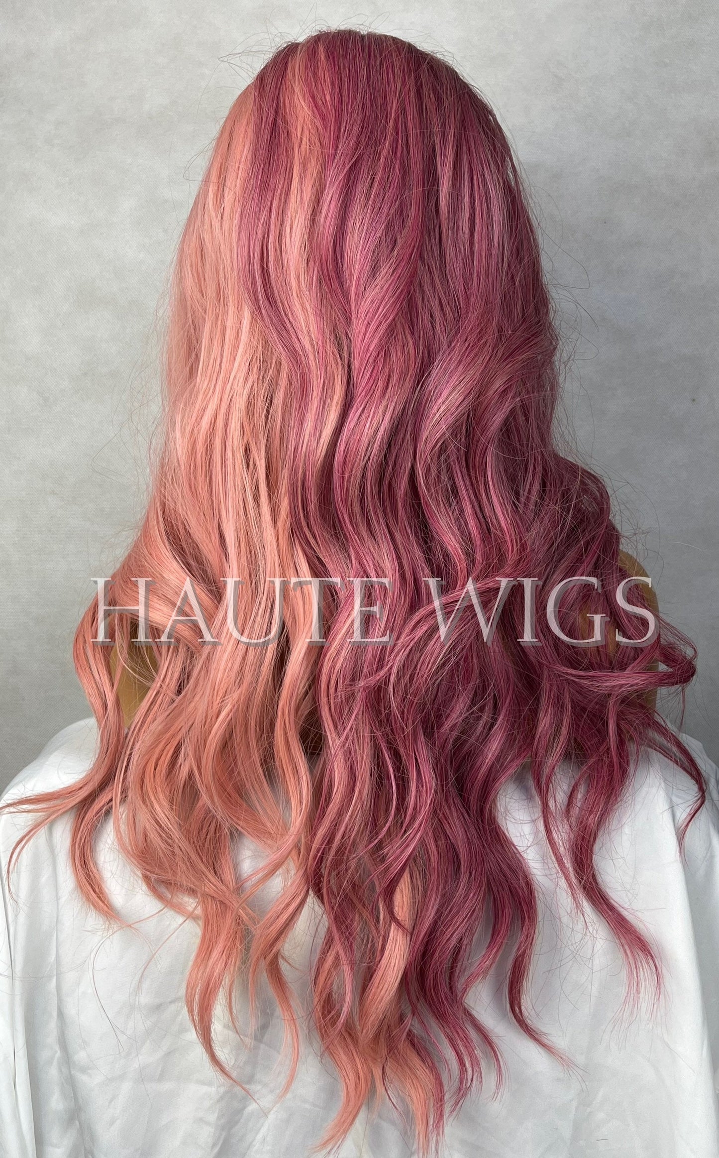 light orange pink hair