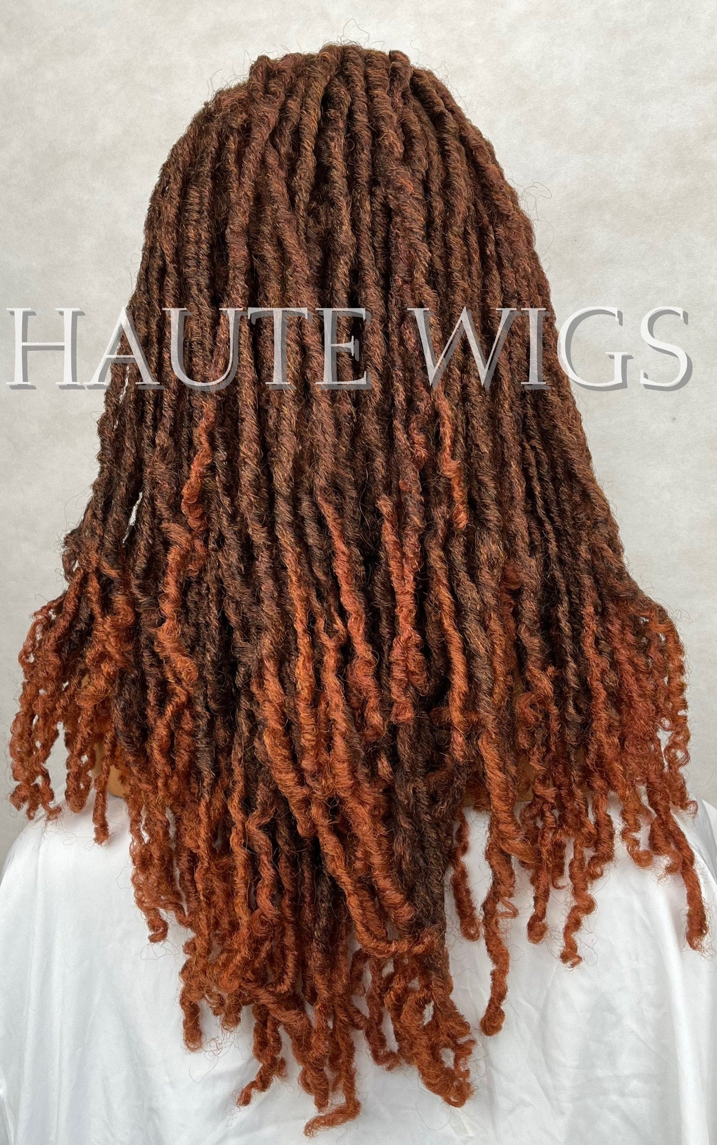 Brown Auburn Locs 18 Inch Dreadlock Dreads Wig lace Front Baby Hair Human Hair Blends HD Lace Womens Mens Wig Eye Catching