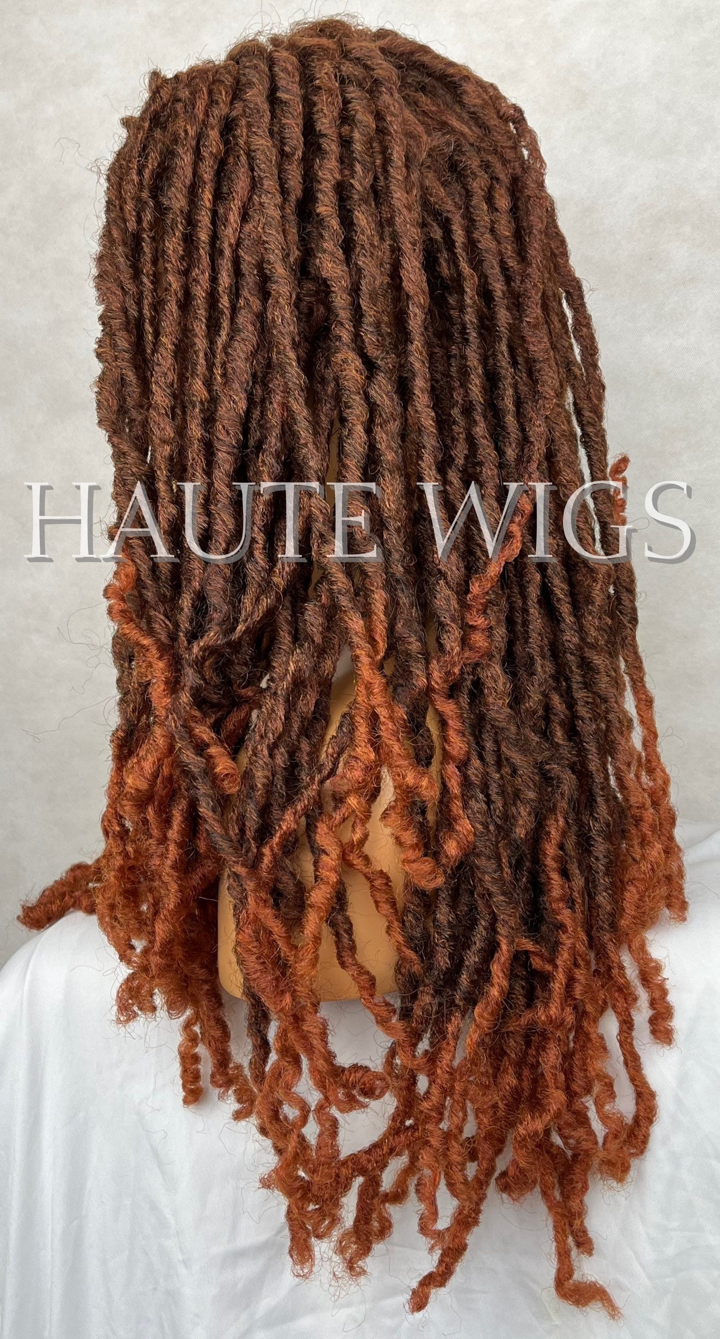 Brown Auburn Locs 18 Inch Dreadlock Dreads Wig lace Front Baby Hair Human Hair Blends HD Lace Womens Mens Wig Eye Catching