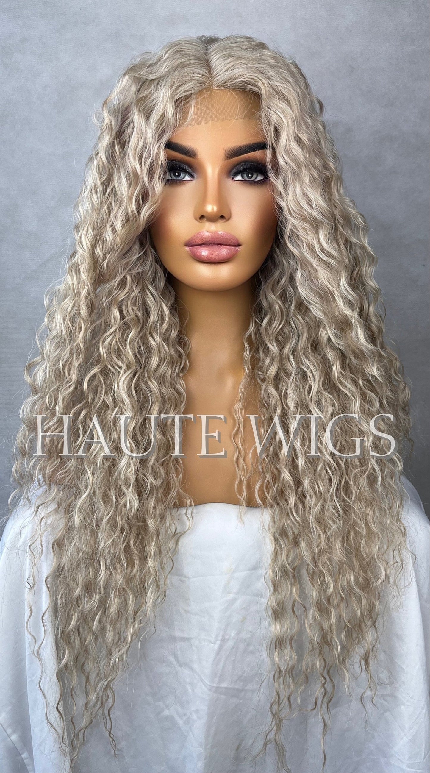 Long Light ASH Brown Blonde Wig Lace Front Human Hair Curly Deep Body Wave Wigs Wet & Wavy Brazilian