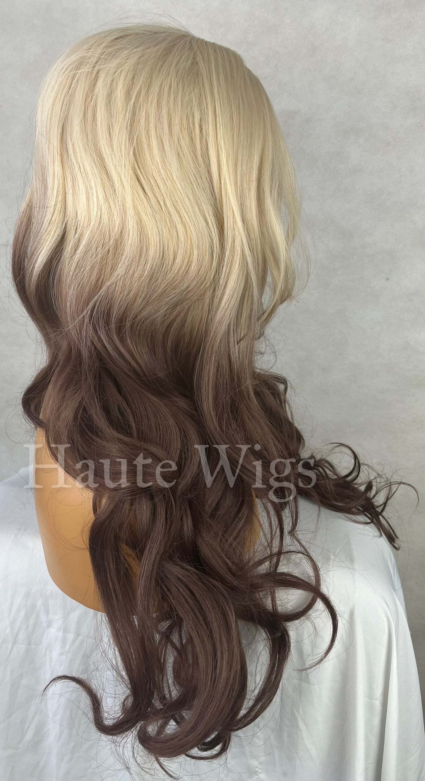 PeepShow- Ombré 613 Light Creamy Blonde To Cola Brown Brunette Womens Wavy Wig Lace Front Layered Thick Ladies Wig RARE Bleached Peroxide