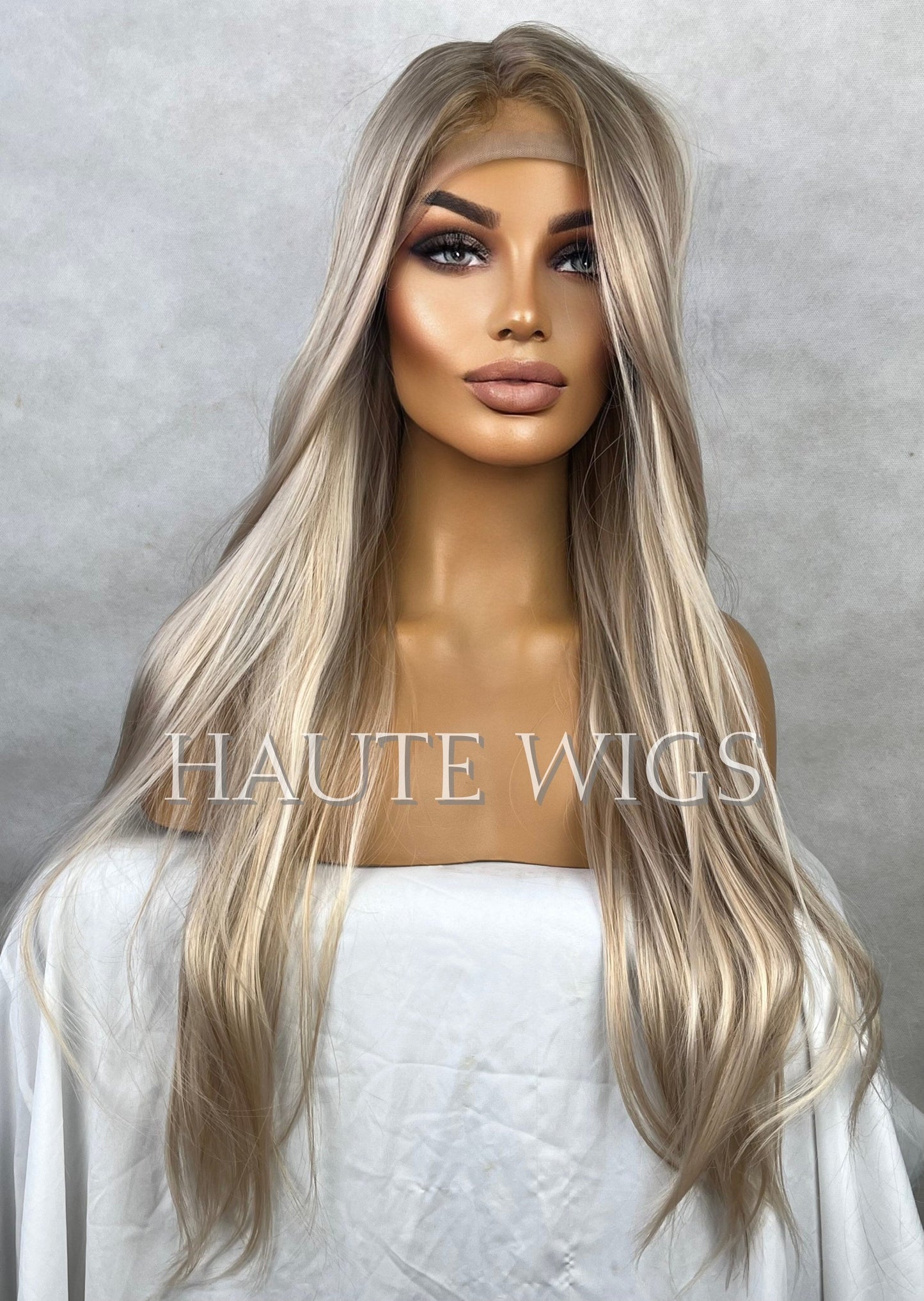 28 Inch Long Sexy Blonde Brown Wig Balayage Highlights Lowlights Womens Hair Lace Front Layered Christina Aguilera Dirrty inspired straight