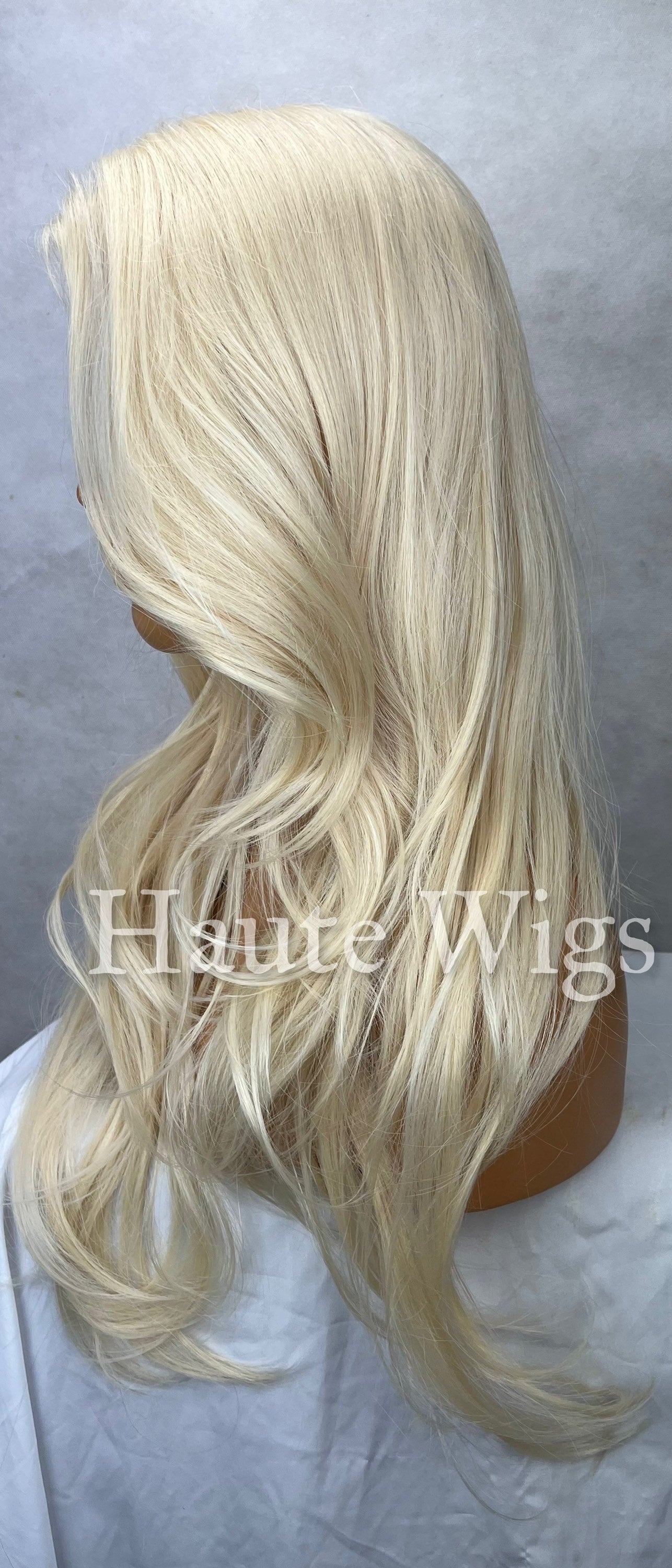 X Rated - Beige Blonde Bombshell 613 24 Inch layered Deep Side Parting Lace Front sexy hair style haute wigs role play everyday gift for her