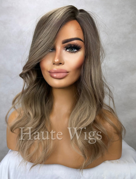 Honey love - 16 inch Long Medium brown mousey hair no lace front or bangs Gift Role Play or Everyday Haute wigs