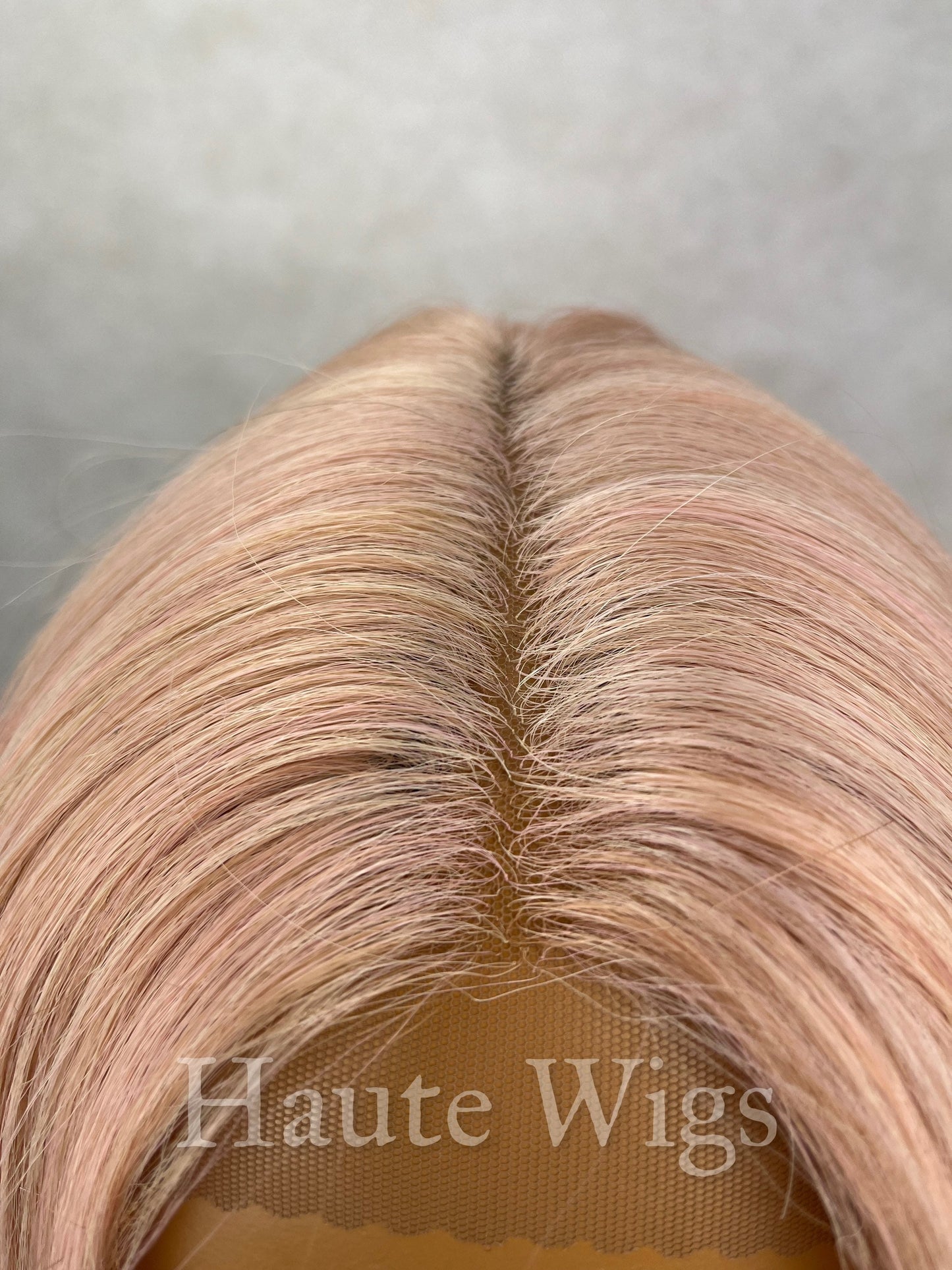 Strawberry Milkshake - Light Baby Pink Nude BOB 12 inch Wig Straight Center Parting Low Density Human Hair Blends Lace Front Haute wigs