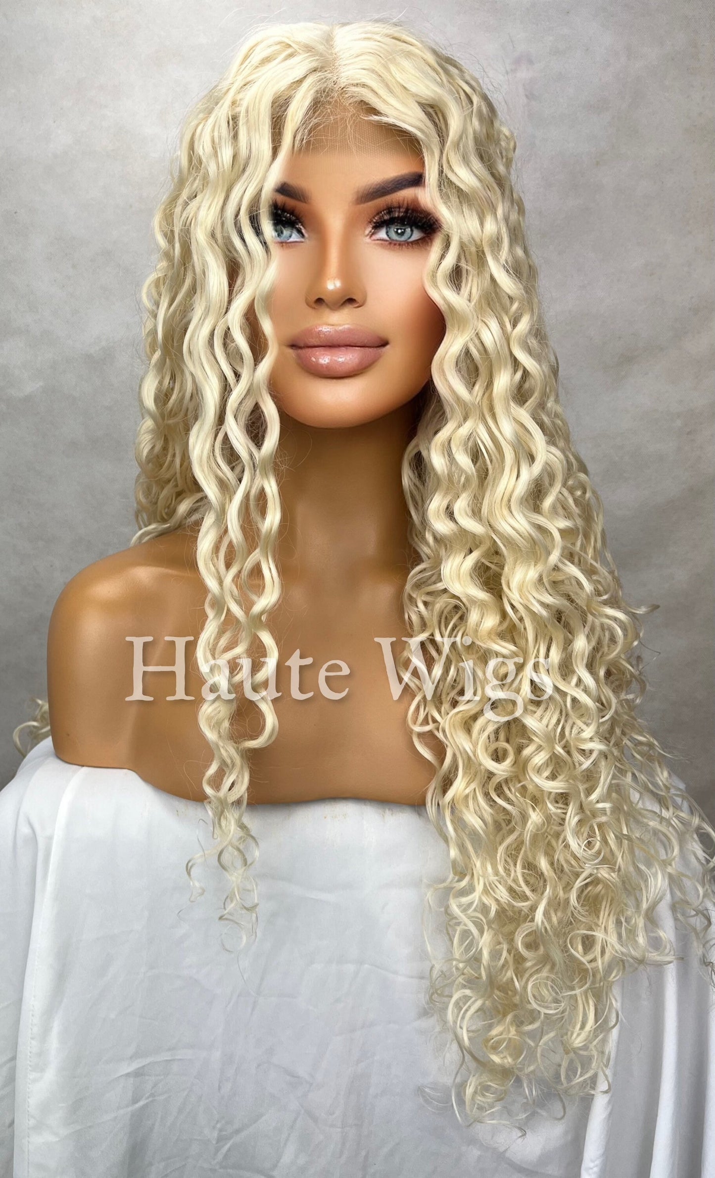 Bold & Beautiful - 613 Light Blonde Wig Lace Front Human Hair Curly Deep Body Wave Wigs Wet Wavy Brazilian Haute wigs