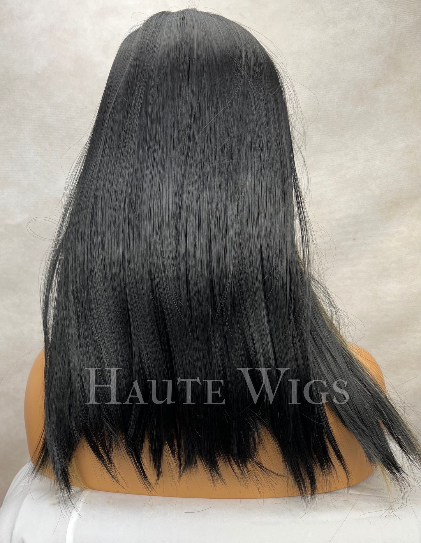 Hot mess - 20 Inch Long Womens Wig Black Brown | Golden Blonde Highlights Streaks Money Piece bangs fringe straight haute wigs role play