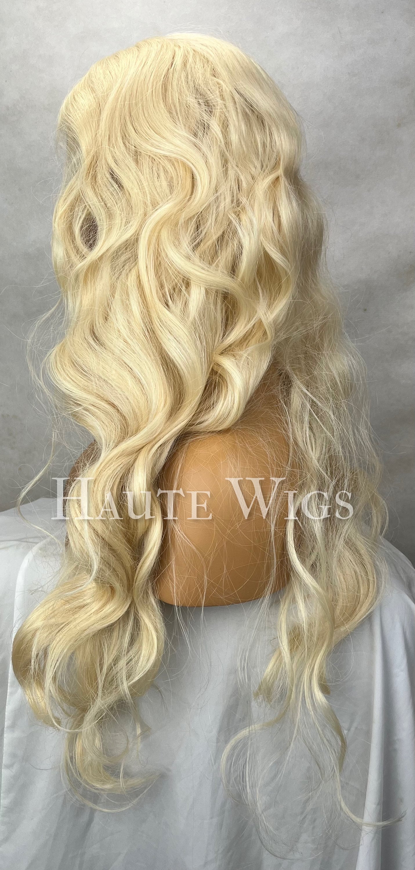 Starlet - 613 Light beige Blonde Wig Lace Front peroxide Human Hair blends Curly Deep Body Wave Wet Wavy everyday Gift for her Haute wigs