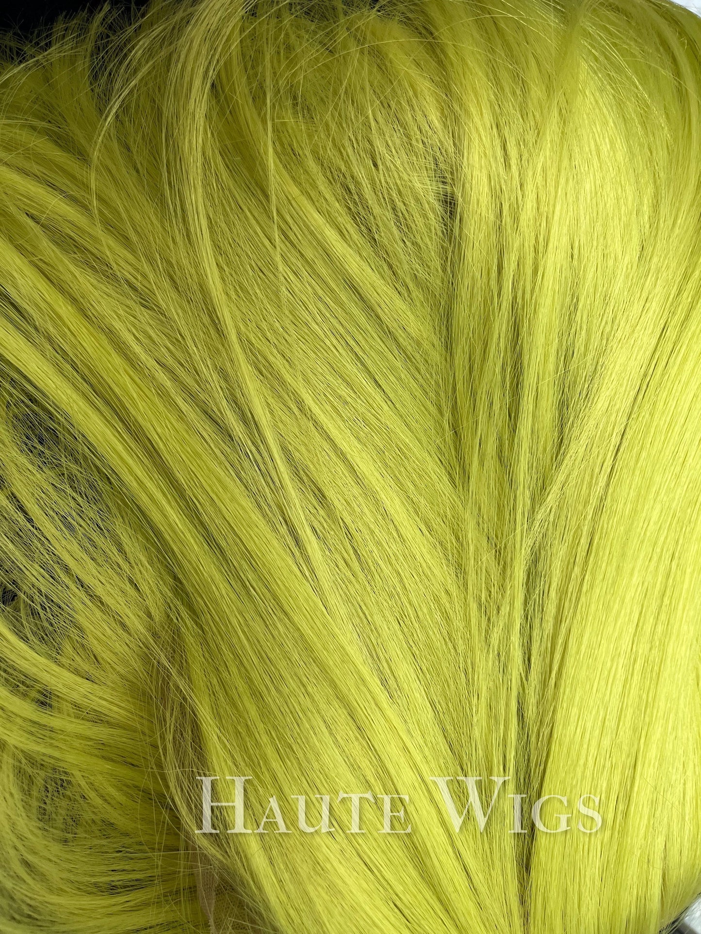 Sour Sherbet - 10 Inch Bright Green yellow BOB Wig Wig mesh scalp parting straight everyday wigs Ladies gift for her haute wigs