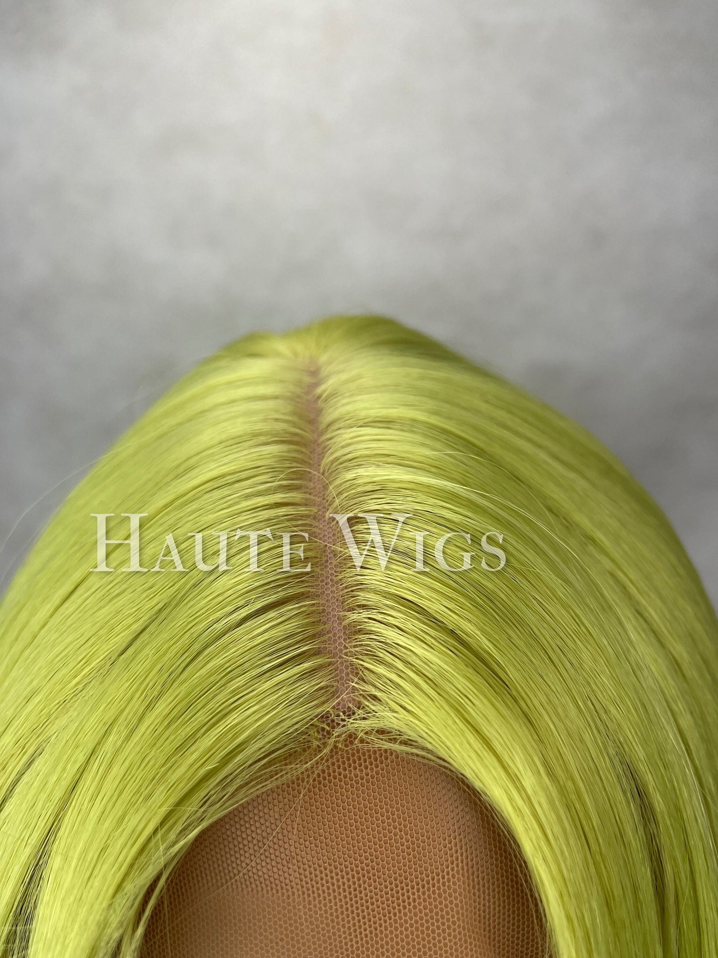 Sour Sherbet - 10 Inch Bright Green yellow BOB Wig Wig mesh scalp parting straight everyday wigs Ladies gift for her haute wigs