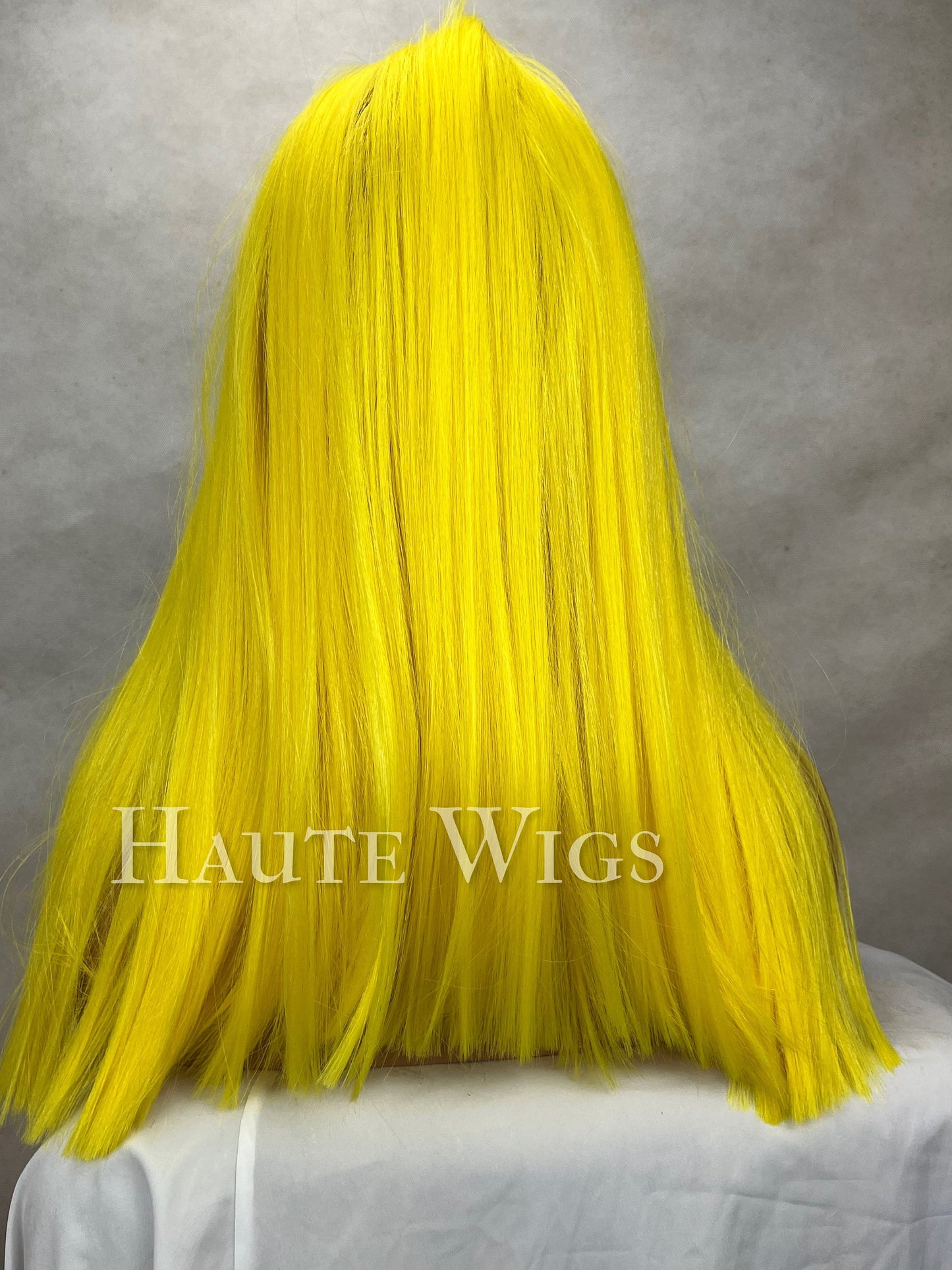 Citrus Appeal - Bright Lemon Yellow Hair Wig Fringe Bangs sexy Gift for Role Play Emo goth Everyday Haute wigs