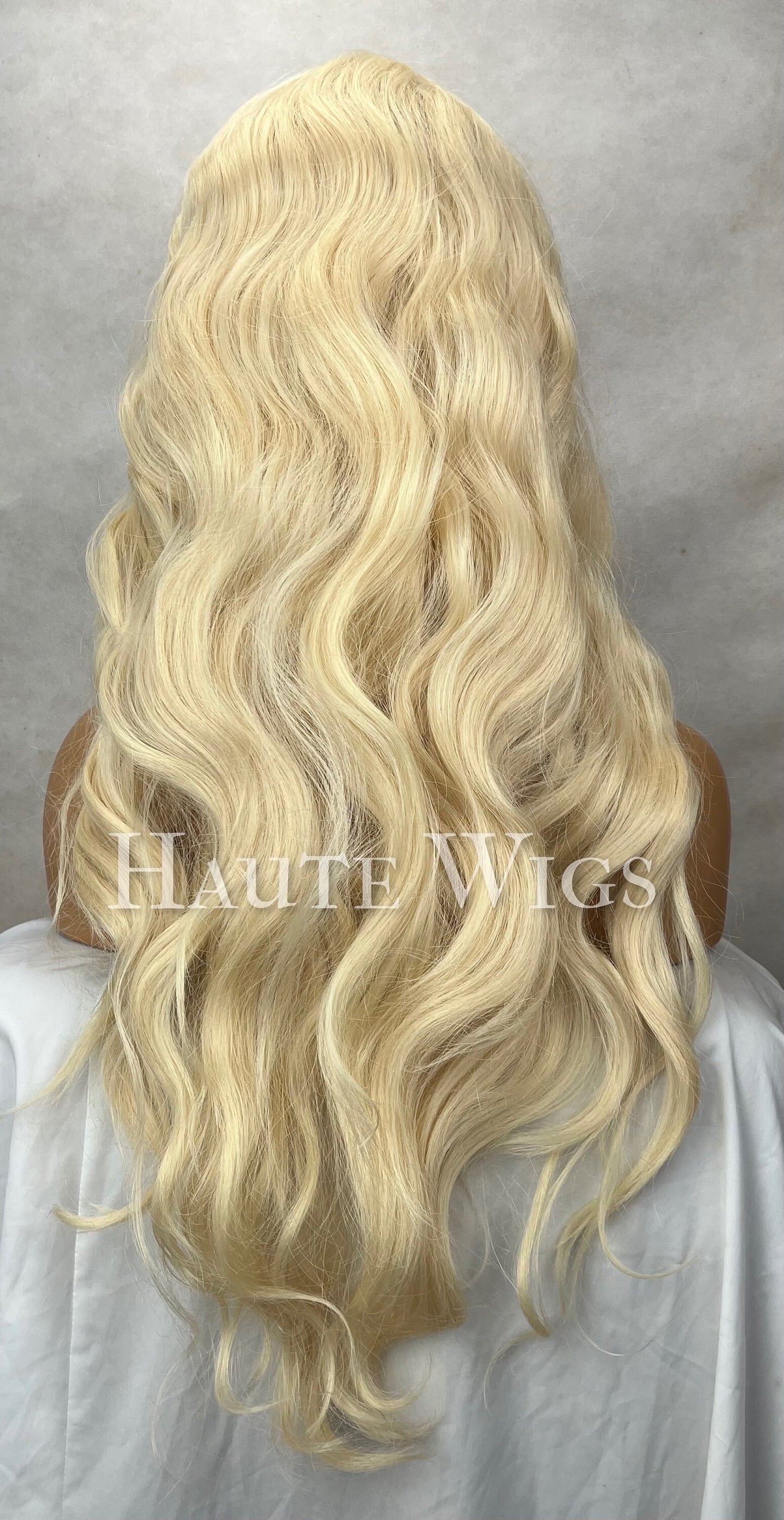 Starlet - 613 Light beige Blonde Wig Lace Front peroxide Human Hair blends Curly Deep Body Wave Wet Wavy everyday Gift for her Haute wigs